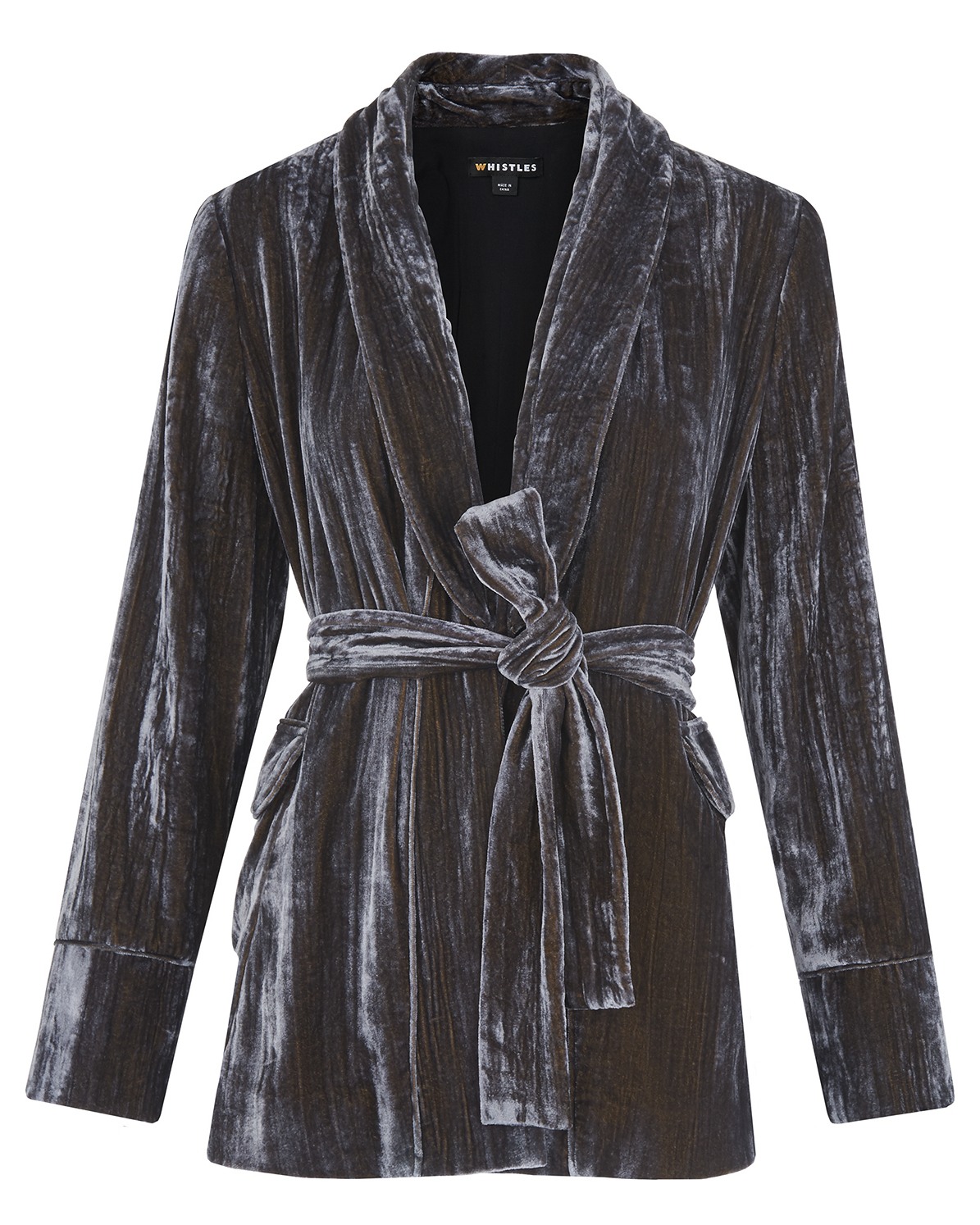 Crushed Velvet Wrap Jacket | Endource