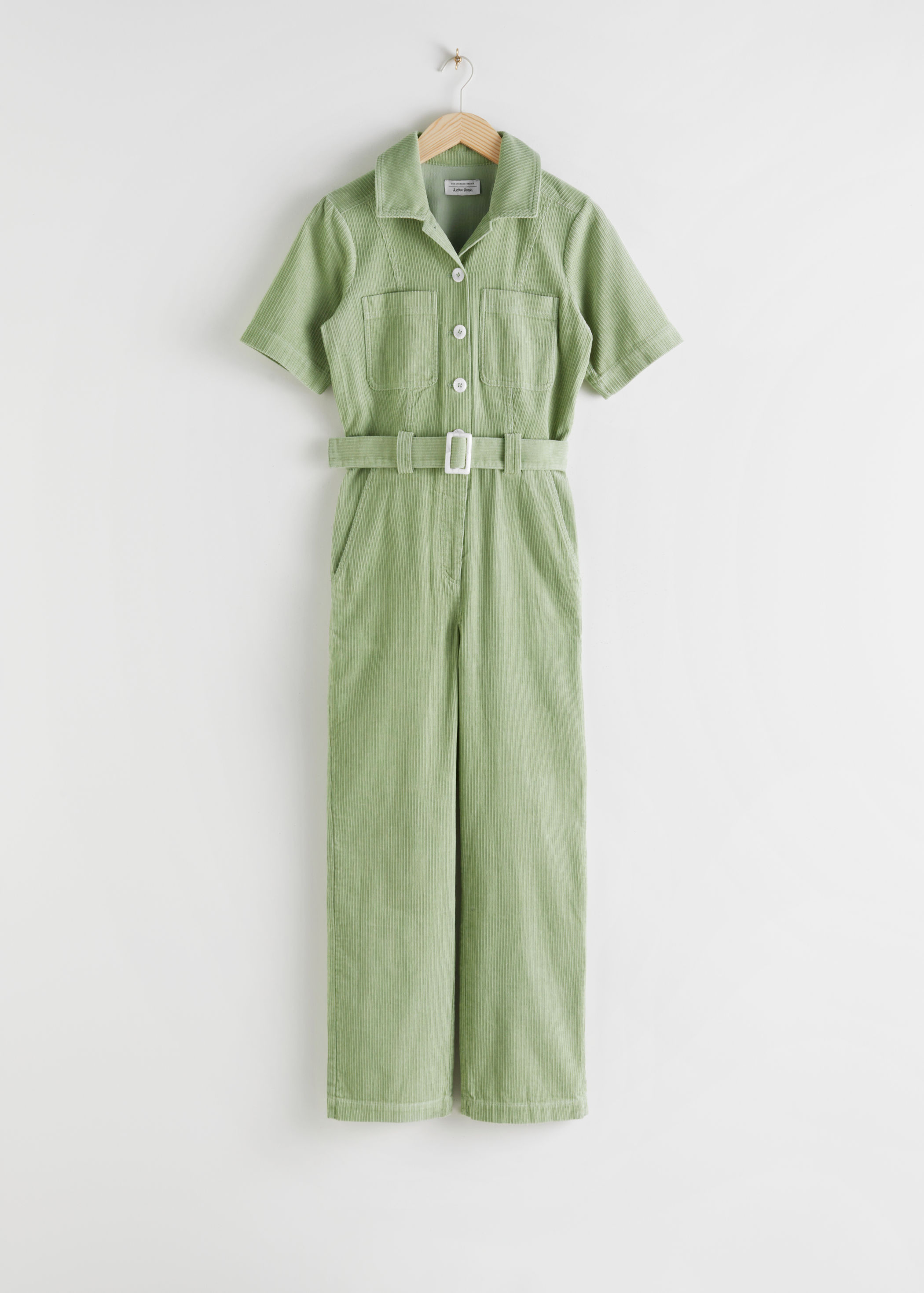 green corduroy jumpsuit