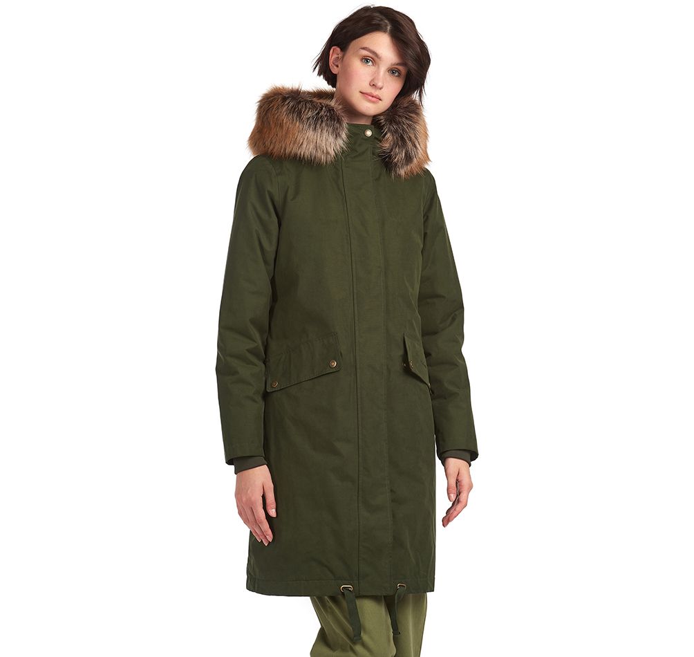 barbour parka coats