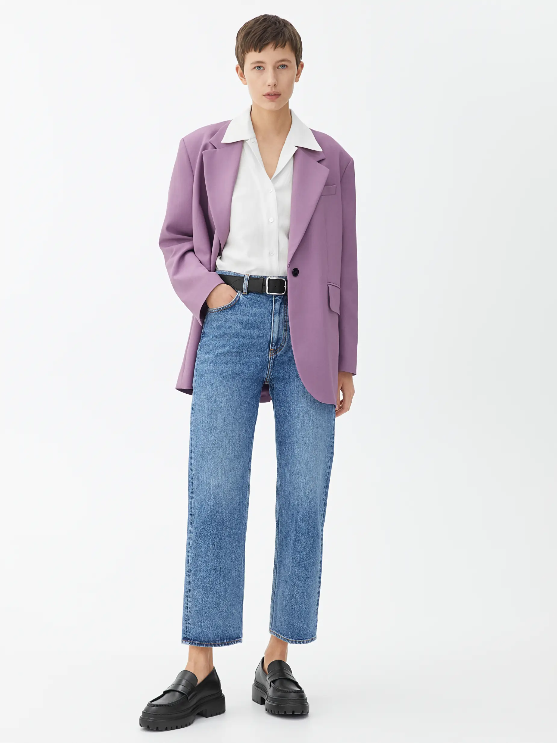 arket loose fit twill blazer