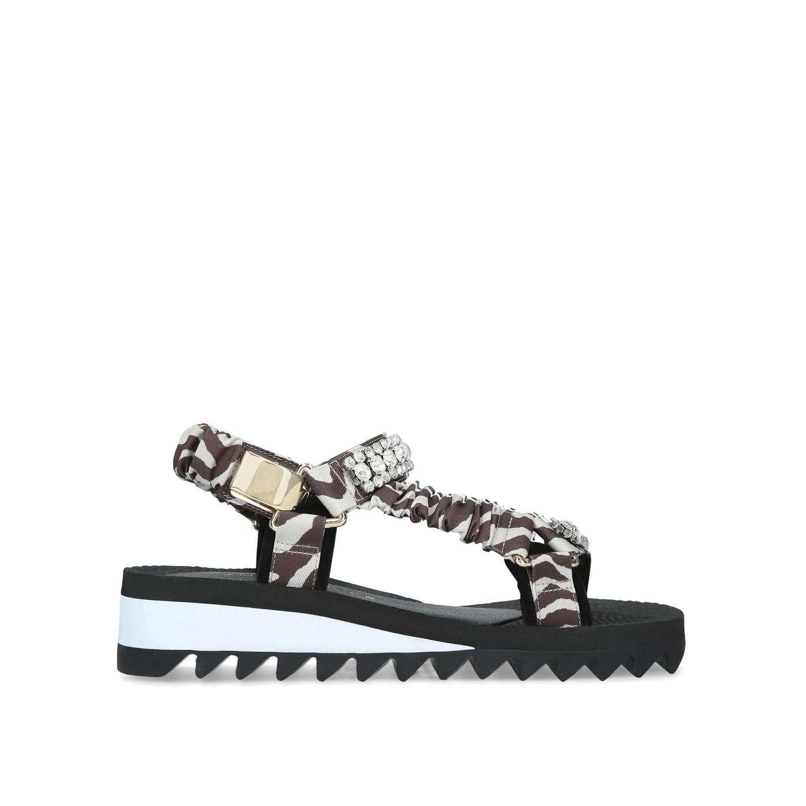zebra print flat sandals