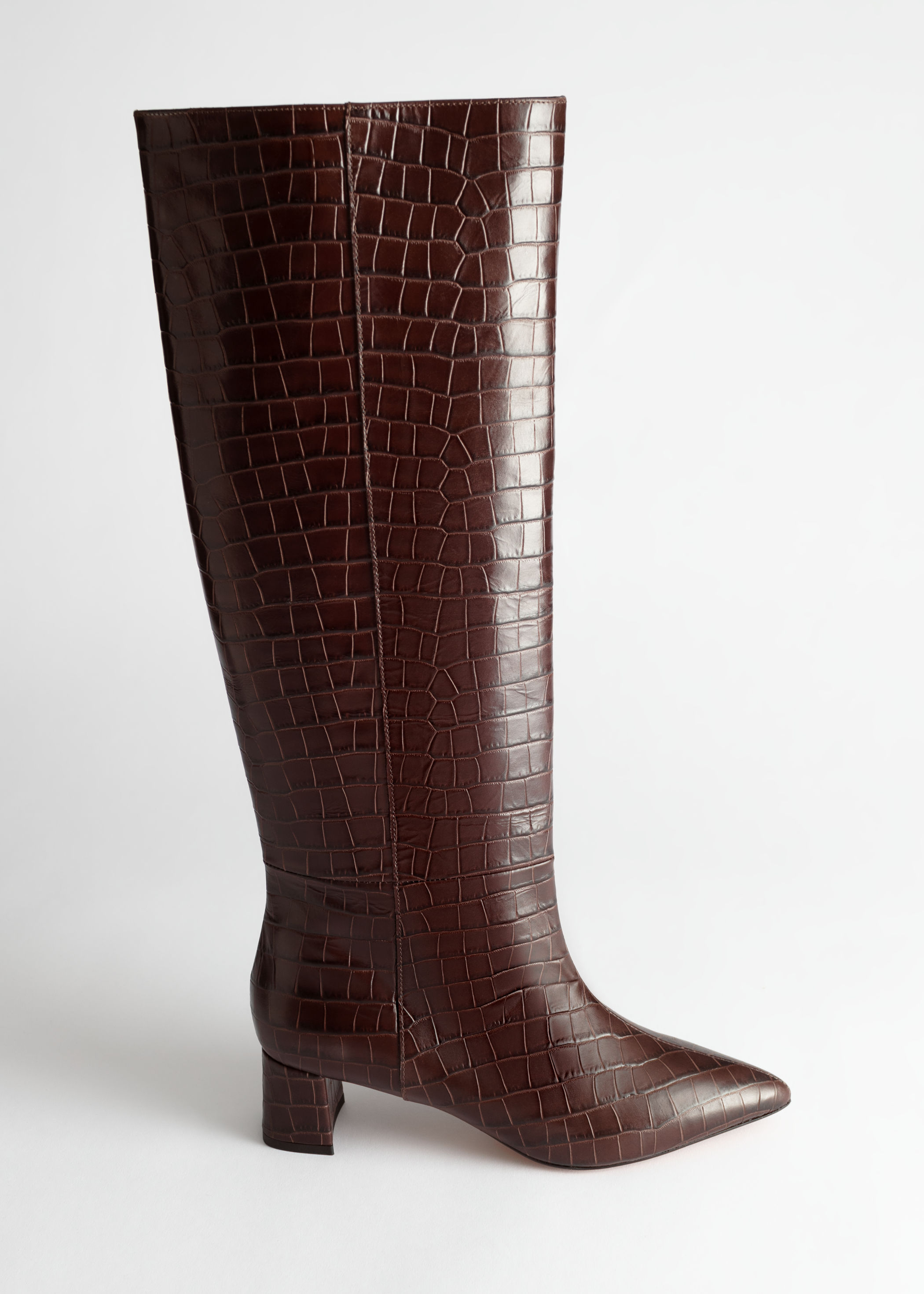 croc leather boots