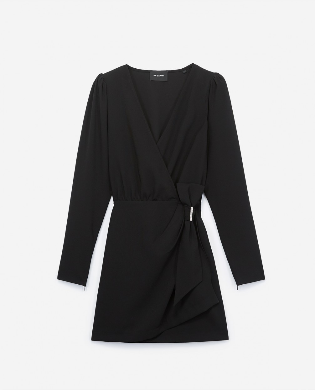black short wrap dress