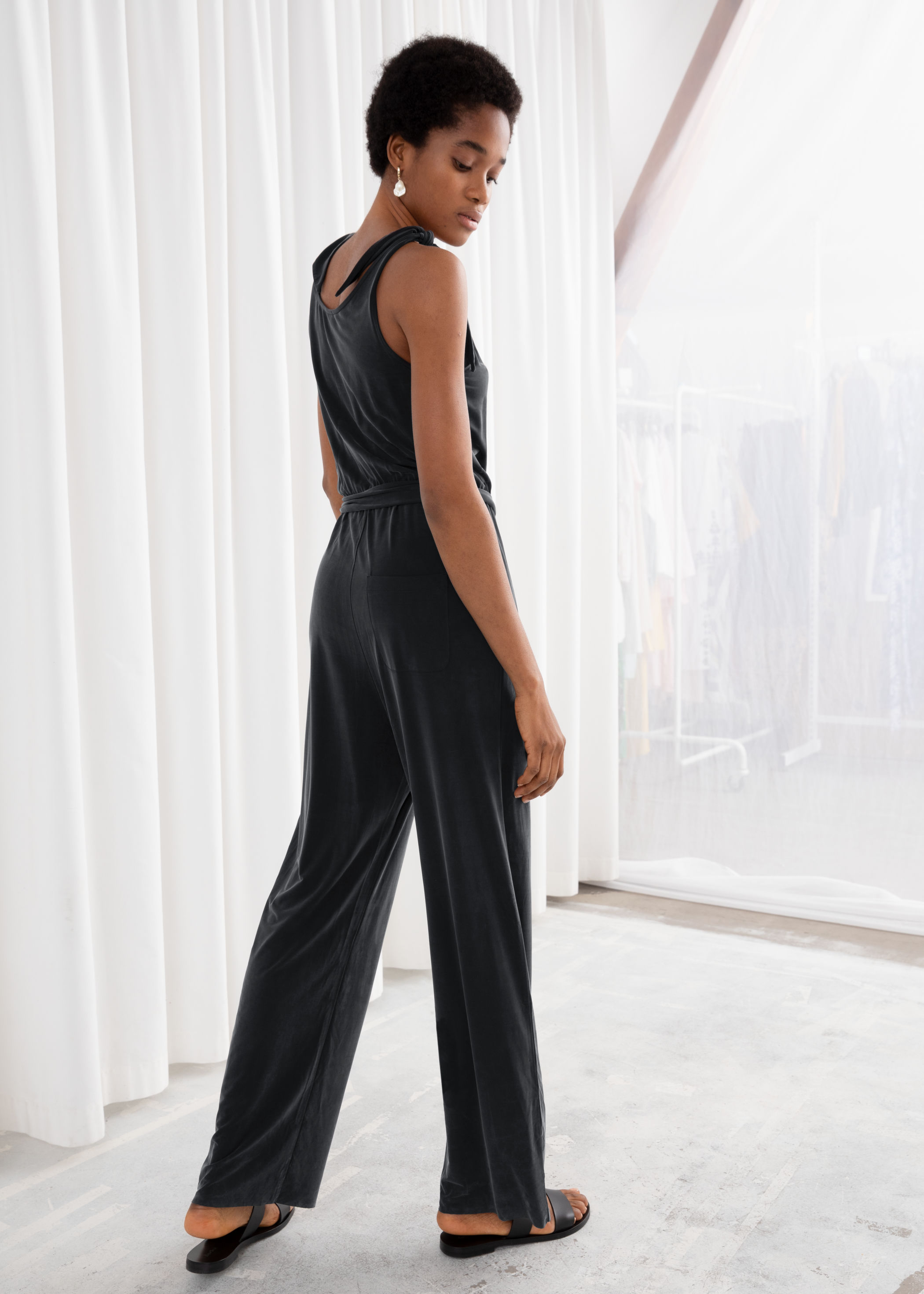 jumpsuit with shoulder ties