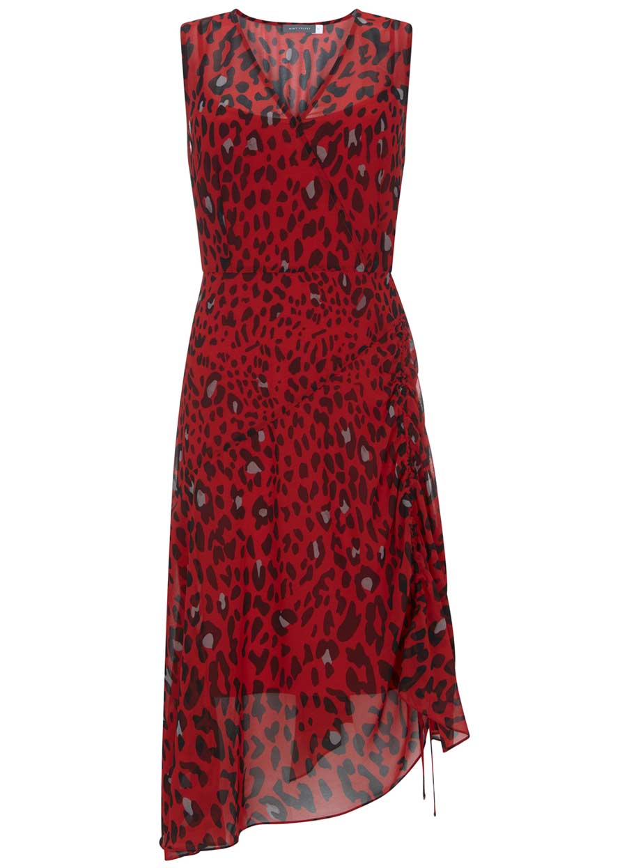 mint velvet red leopard dress