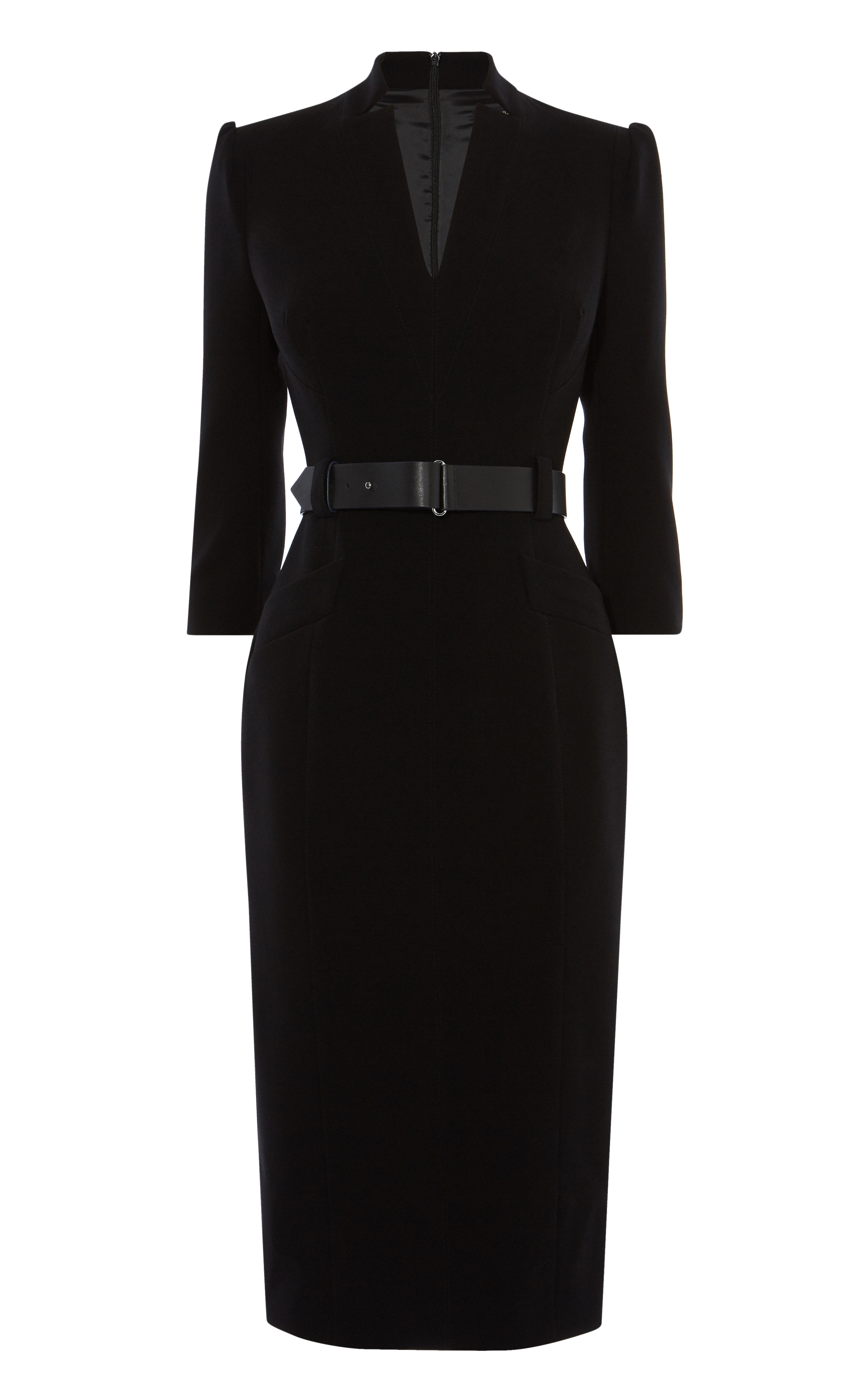 karen millen black belted dress