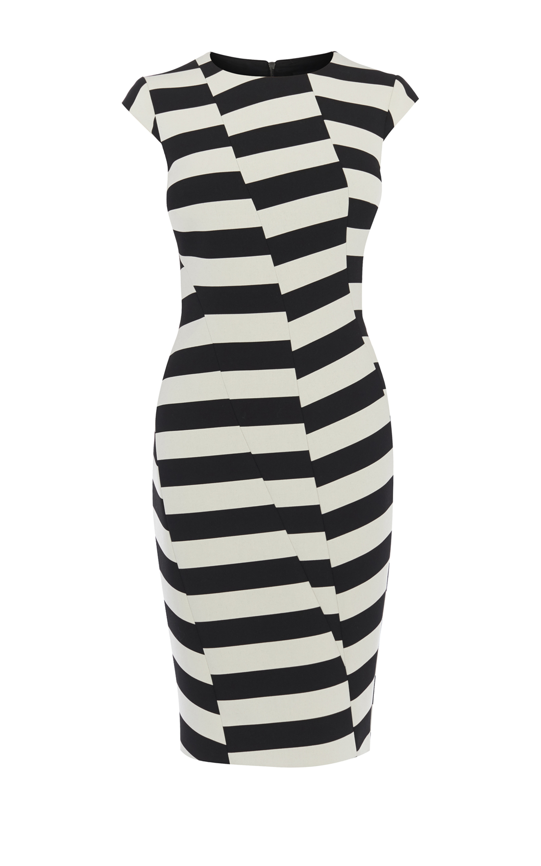 karen millen black white striped dress