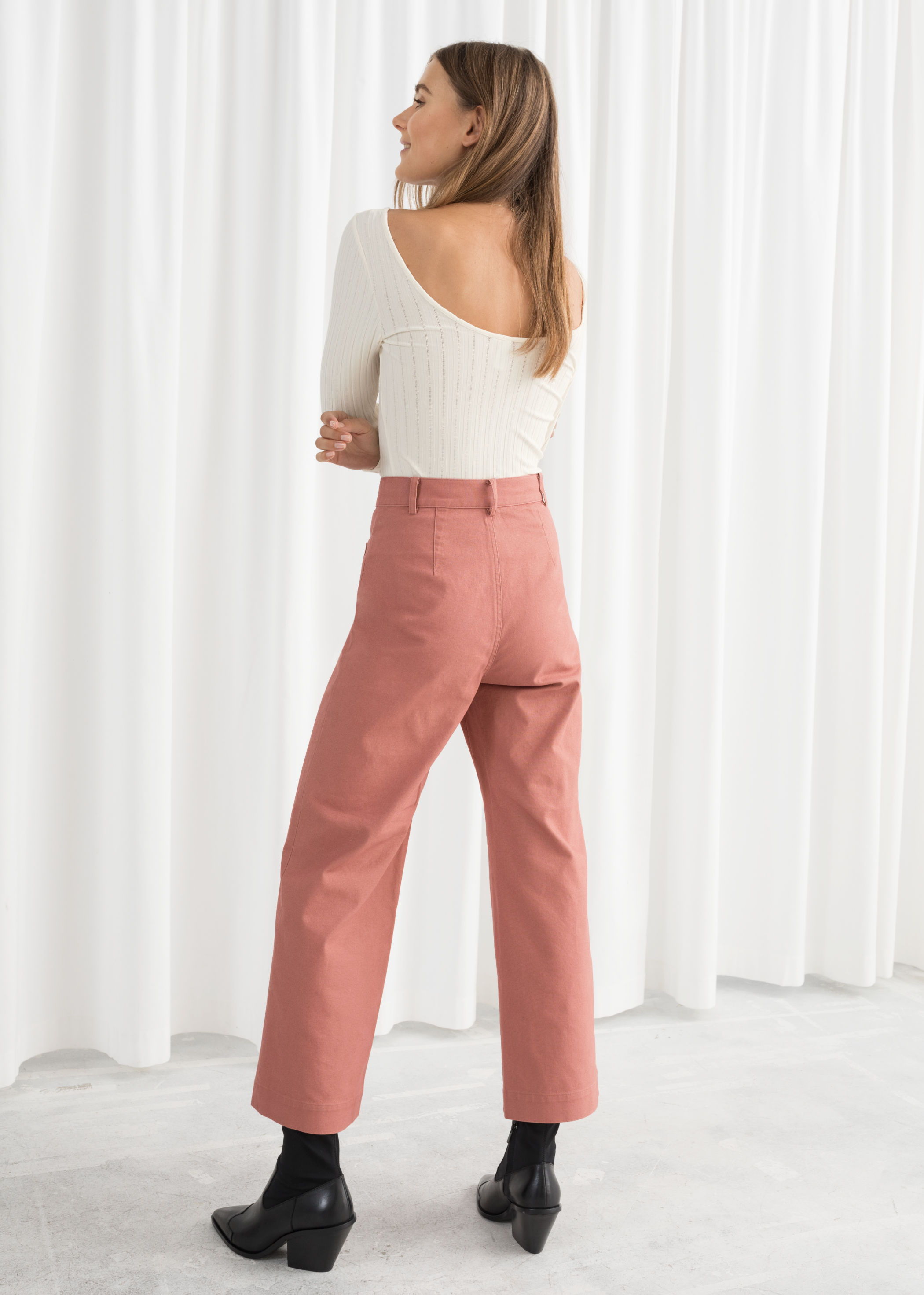 high waisted twill pants