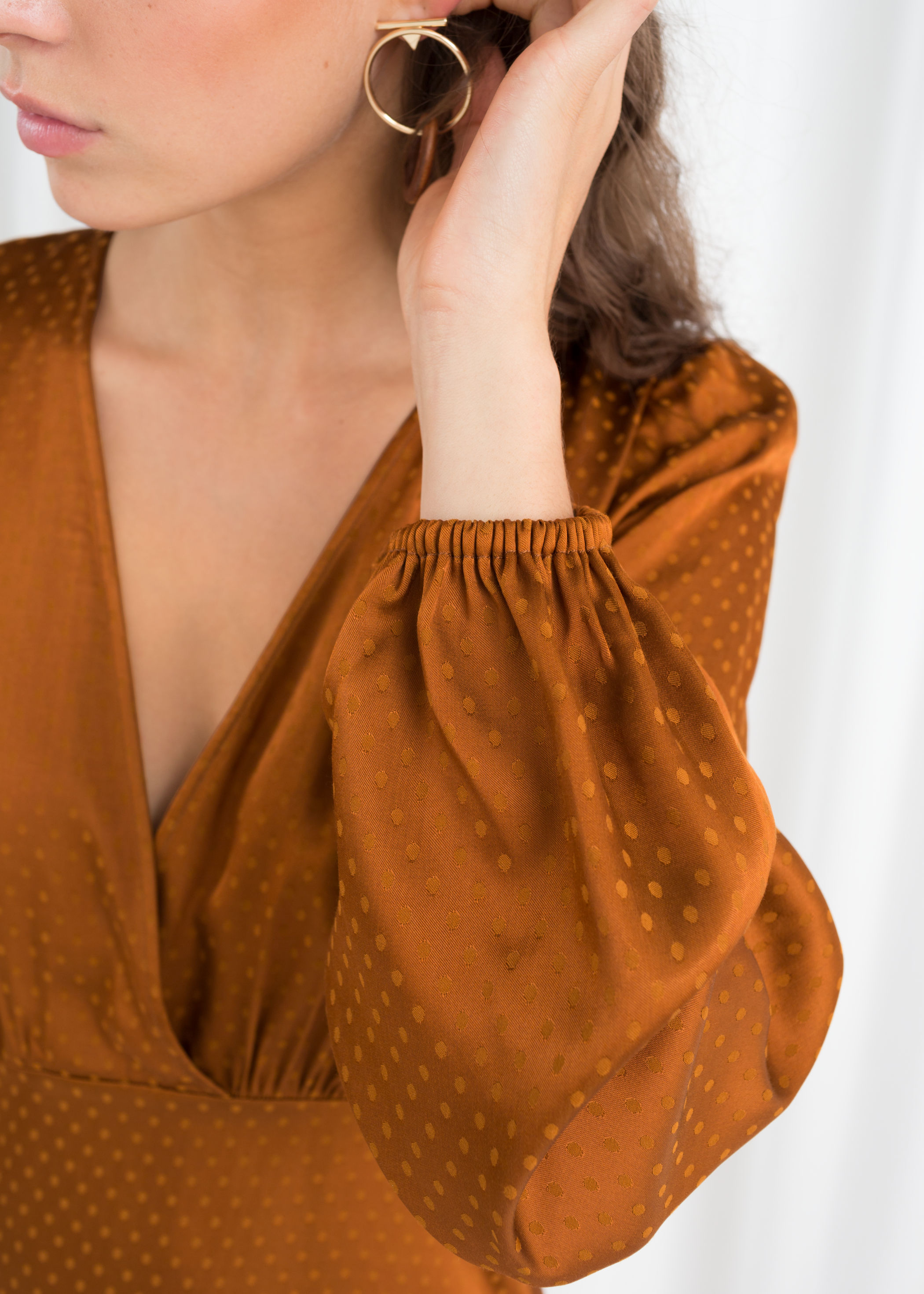 jacquard empire midi dress