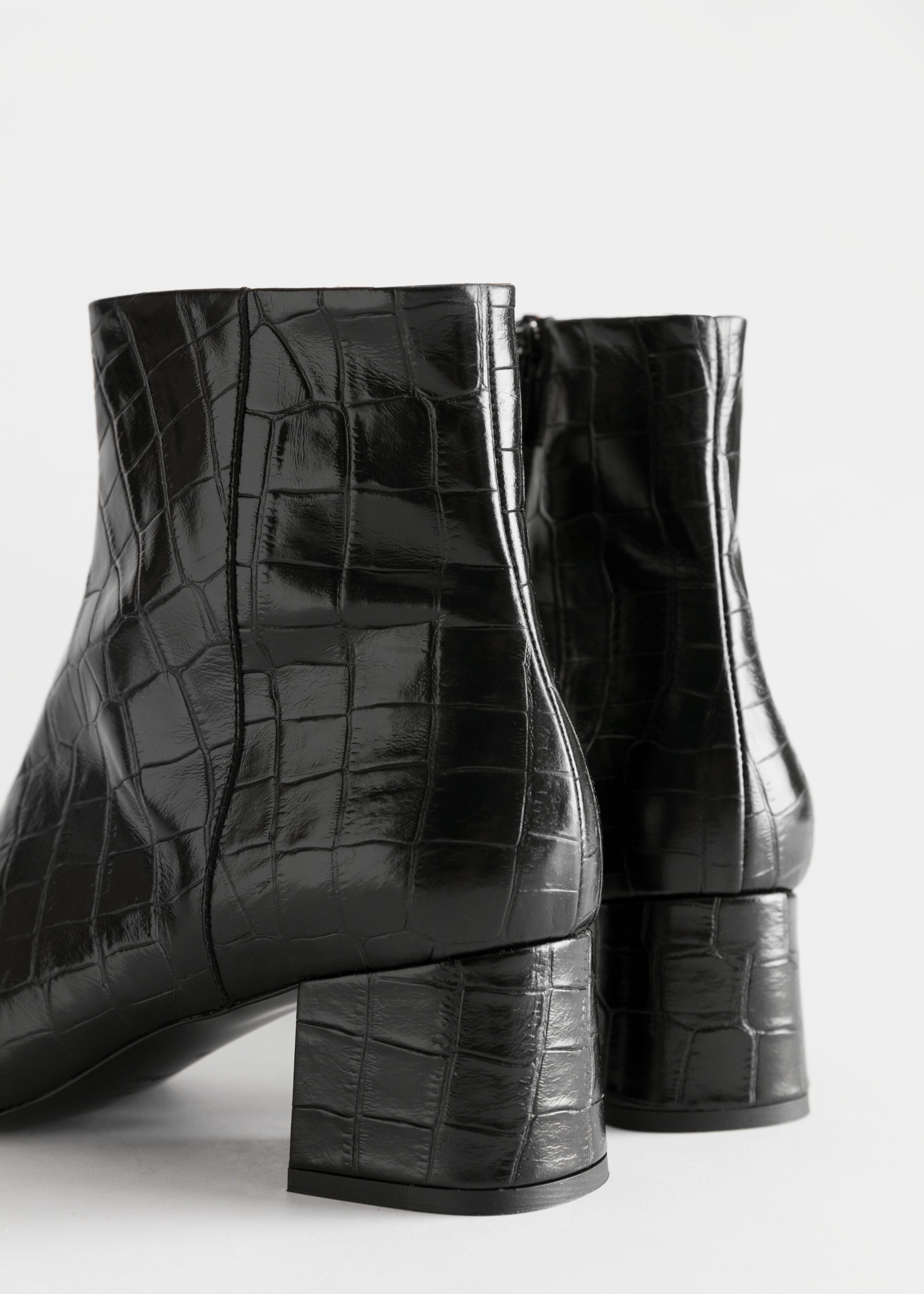 croc embossed ankle boots