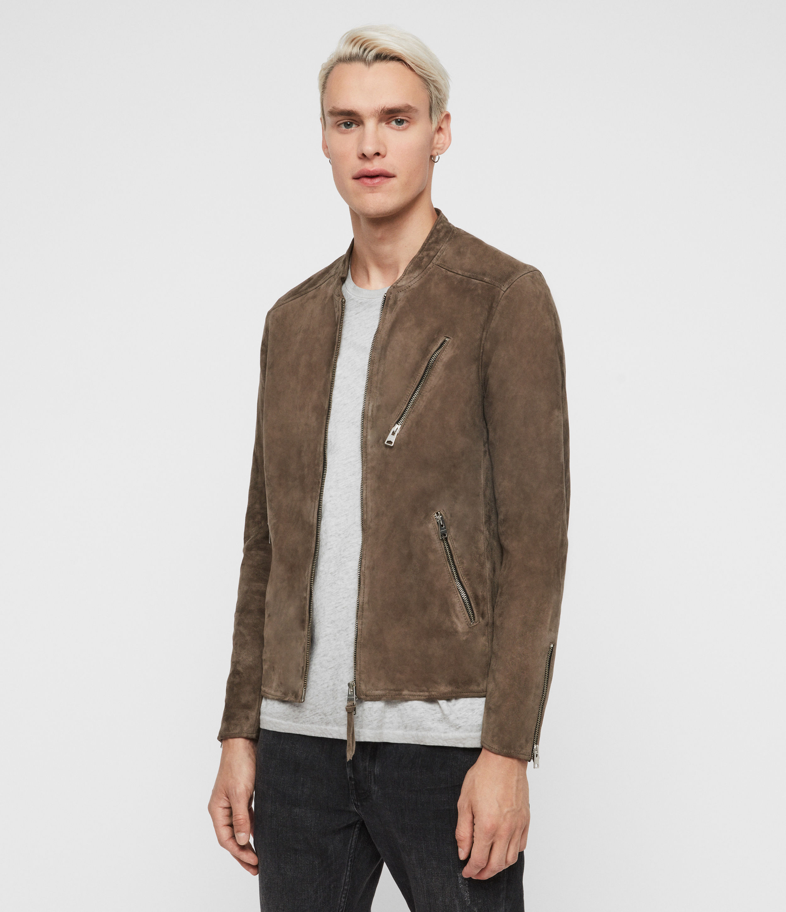 all saints grey suede jacket