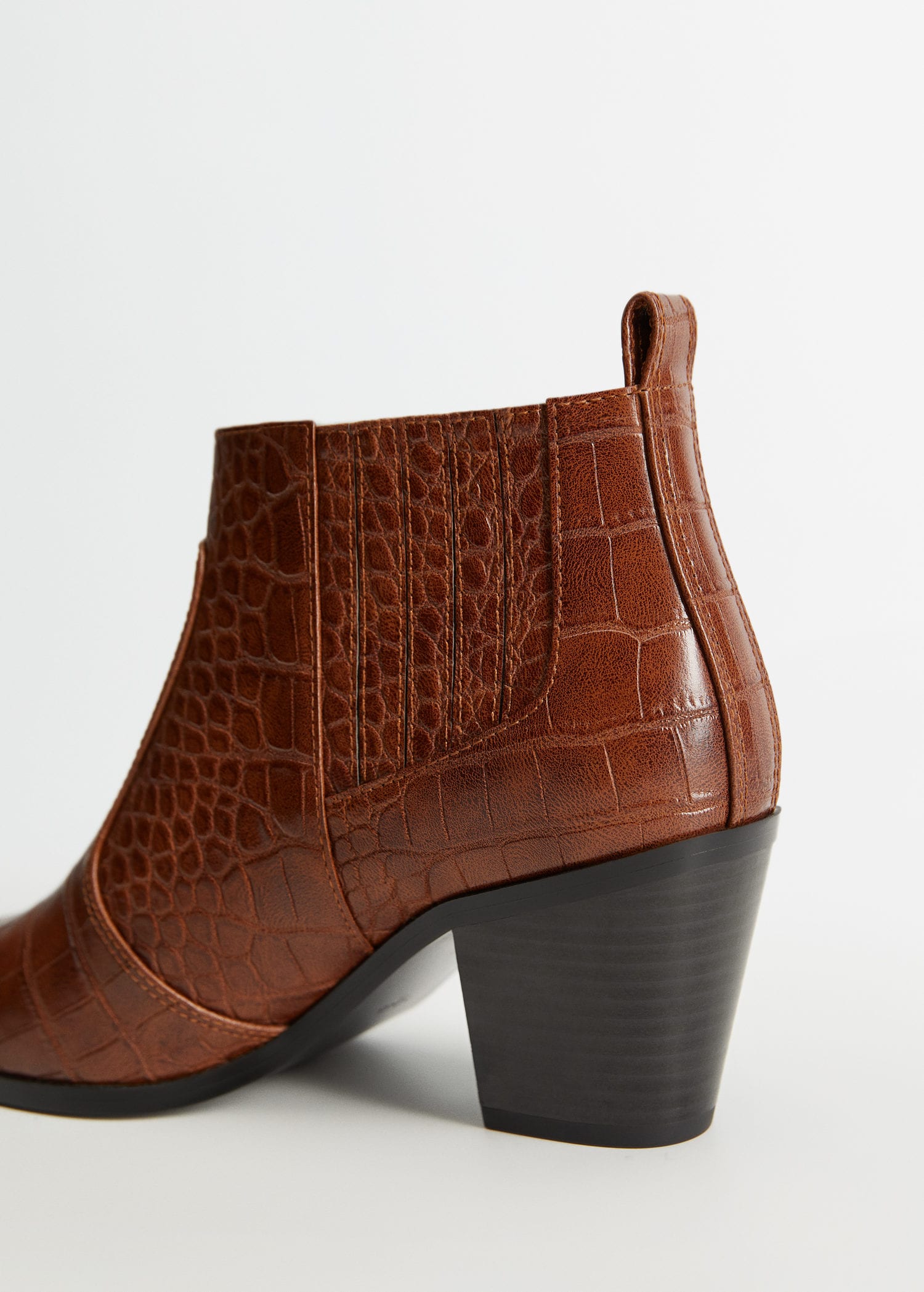 mango croc effect ankle boots