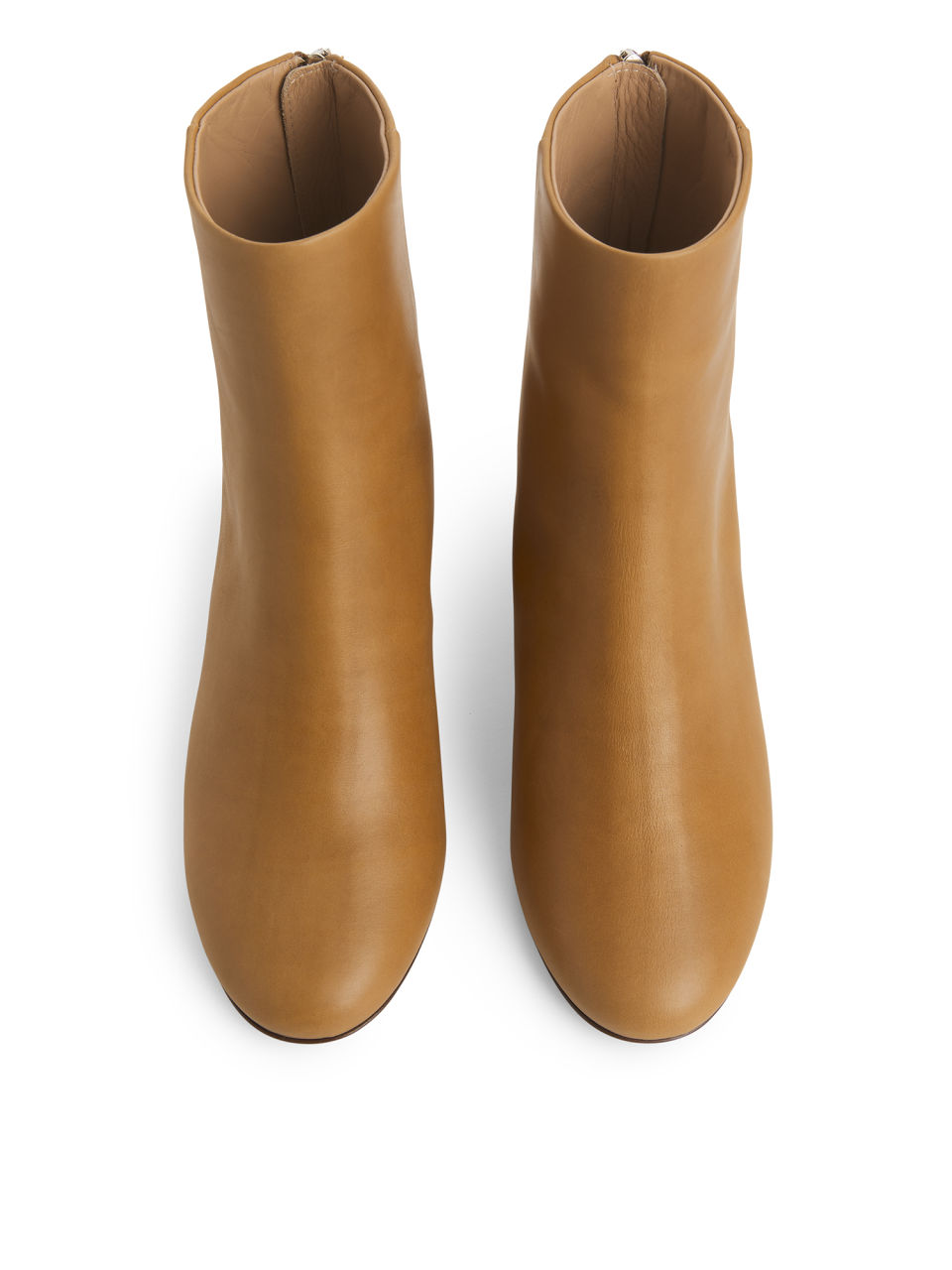 mid heel leather boots