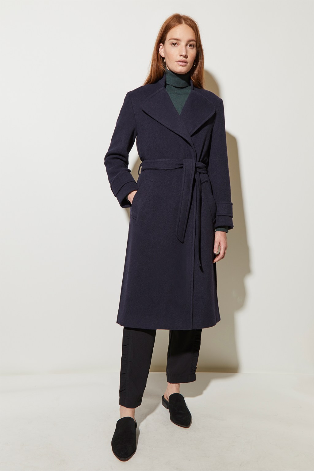 long belted coat womens