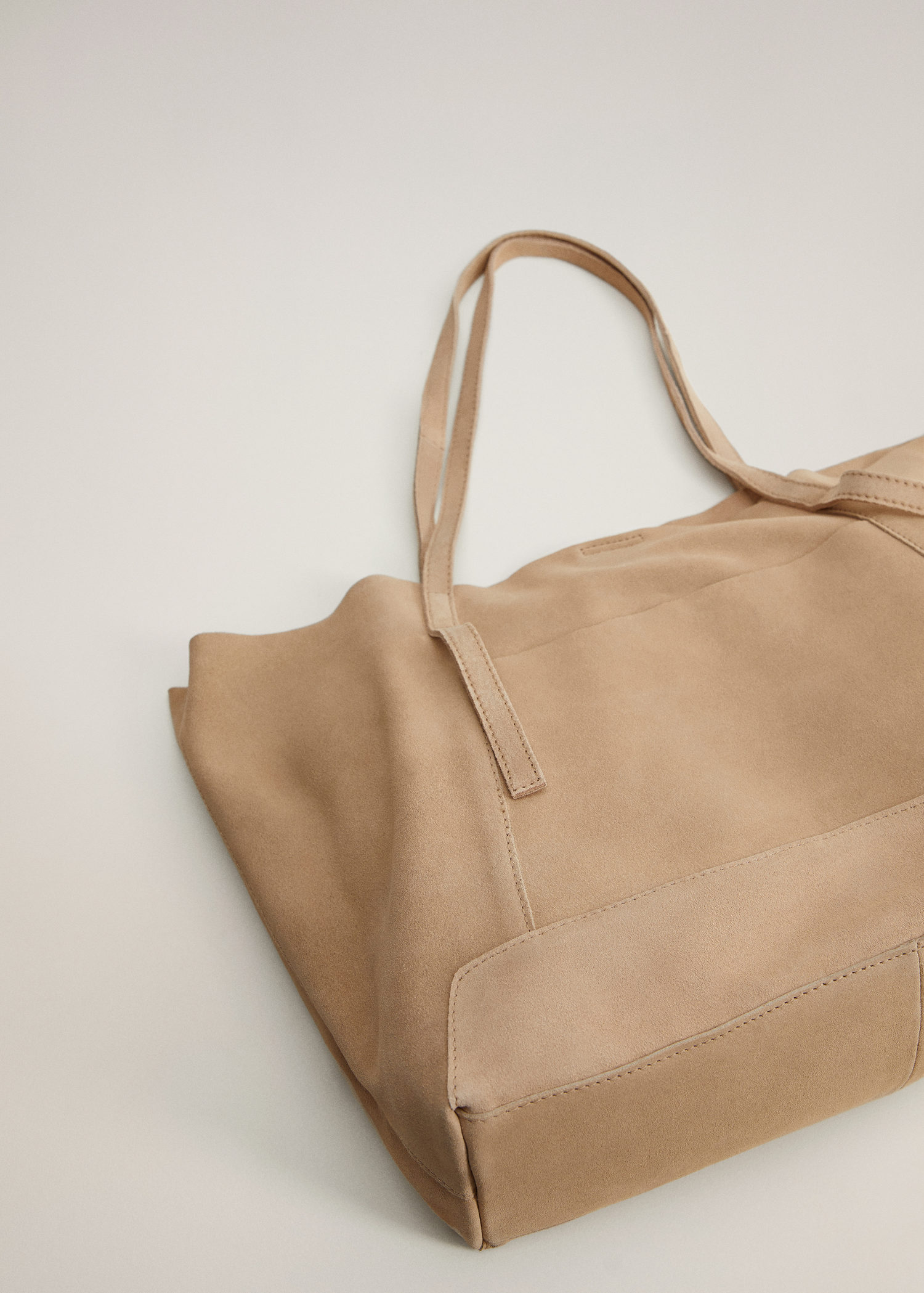 mango leather shopper bag