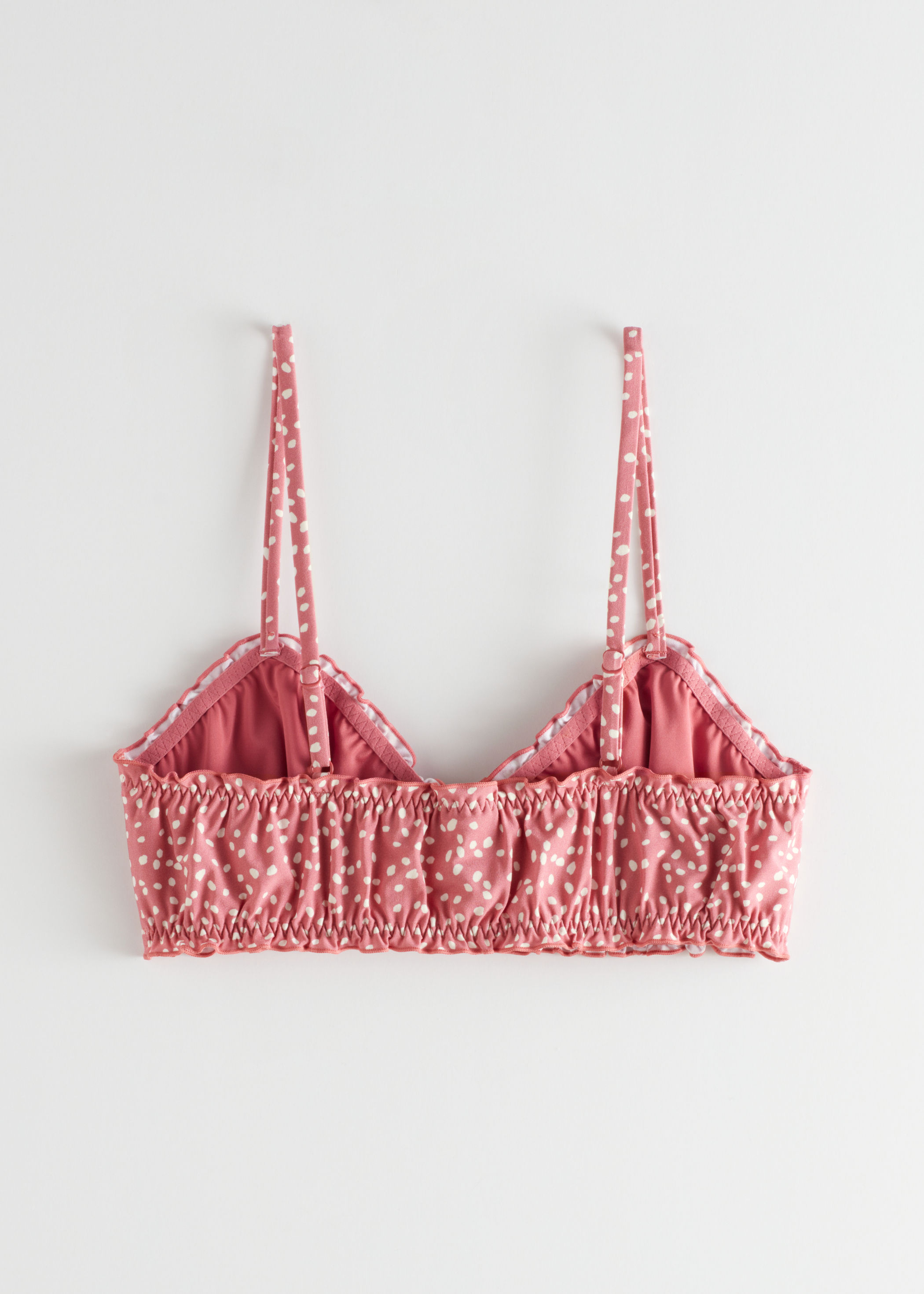 ruffle trim bandeau bikini top