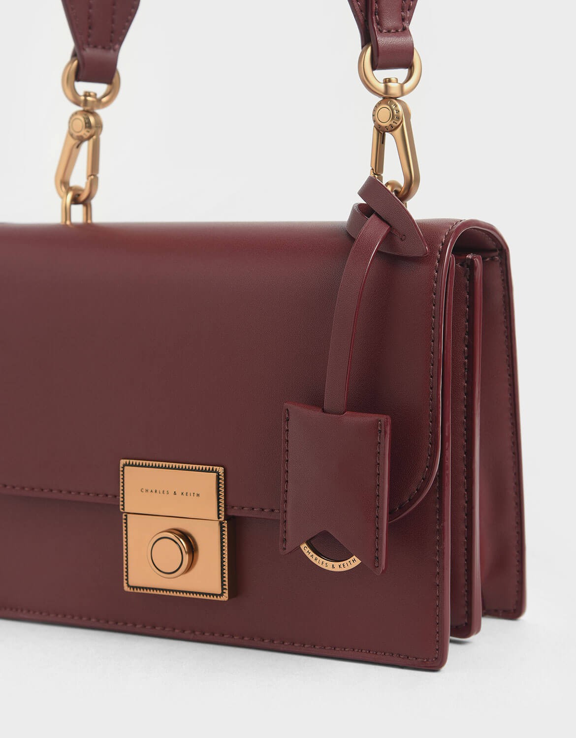 charles and keith burgundy bag