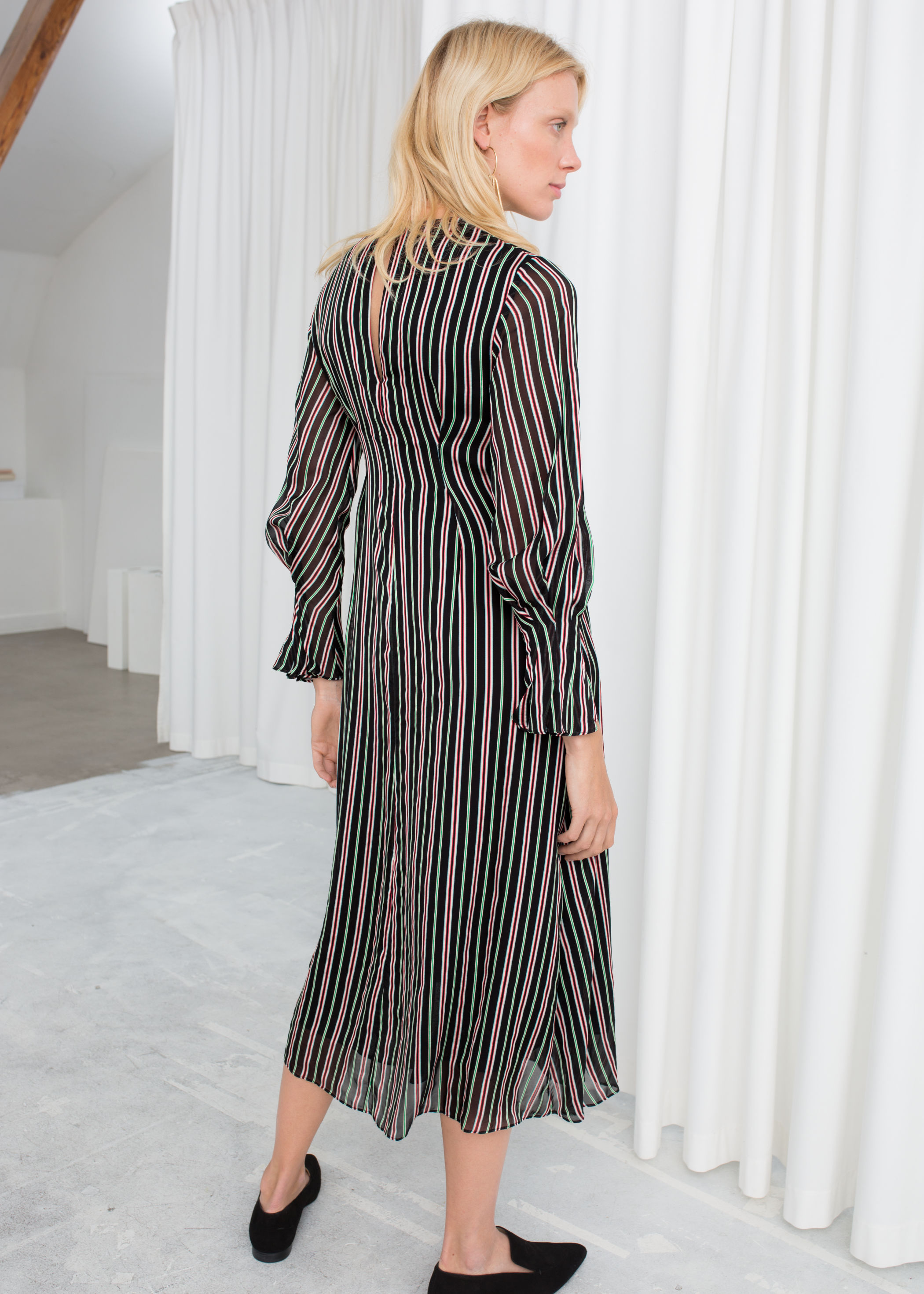 striped satin dress