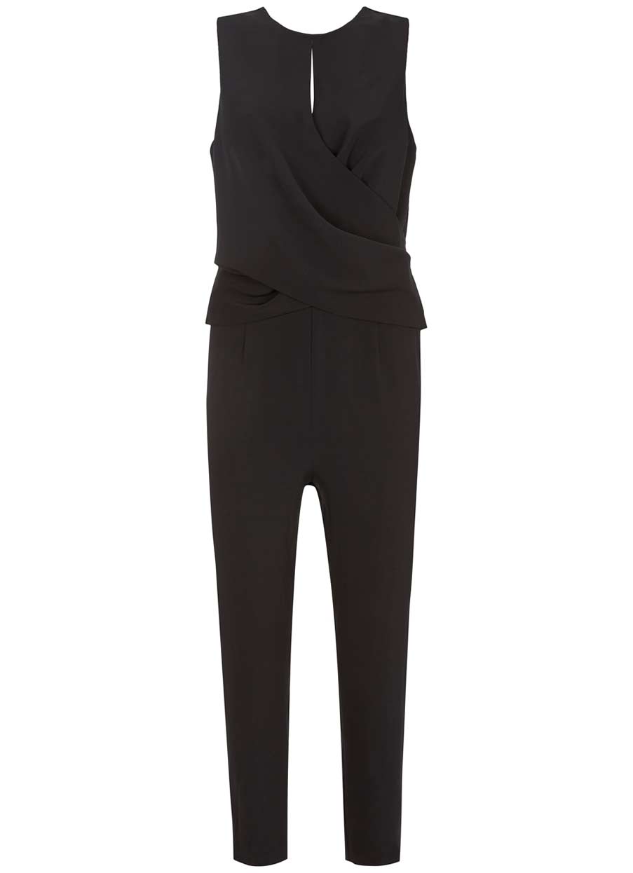 mint velvet black tie back jumpsuit