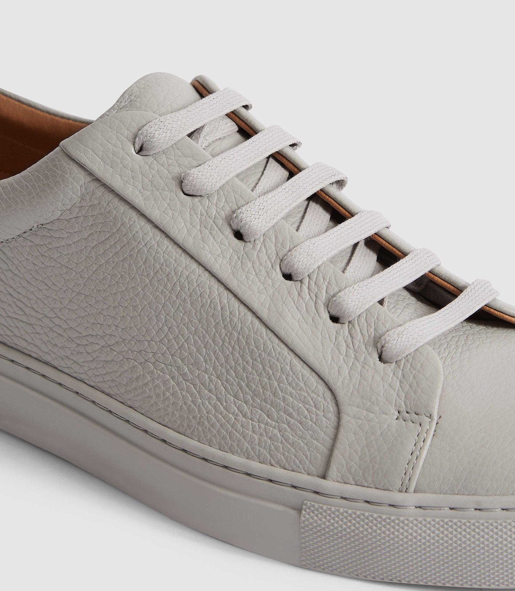 grey leather trainers