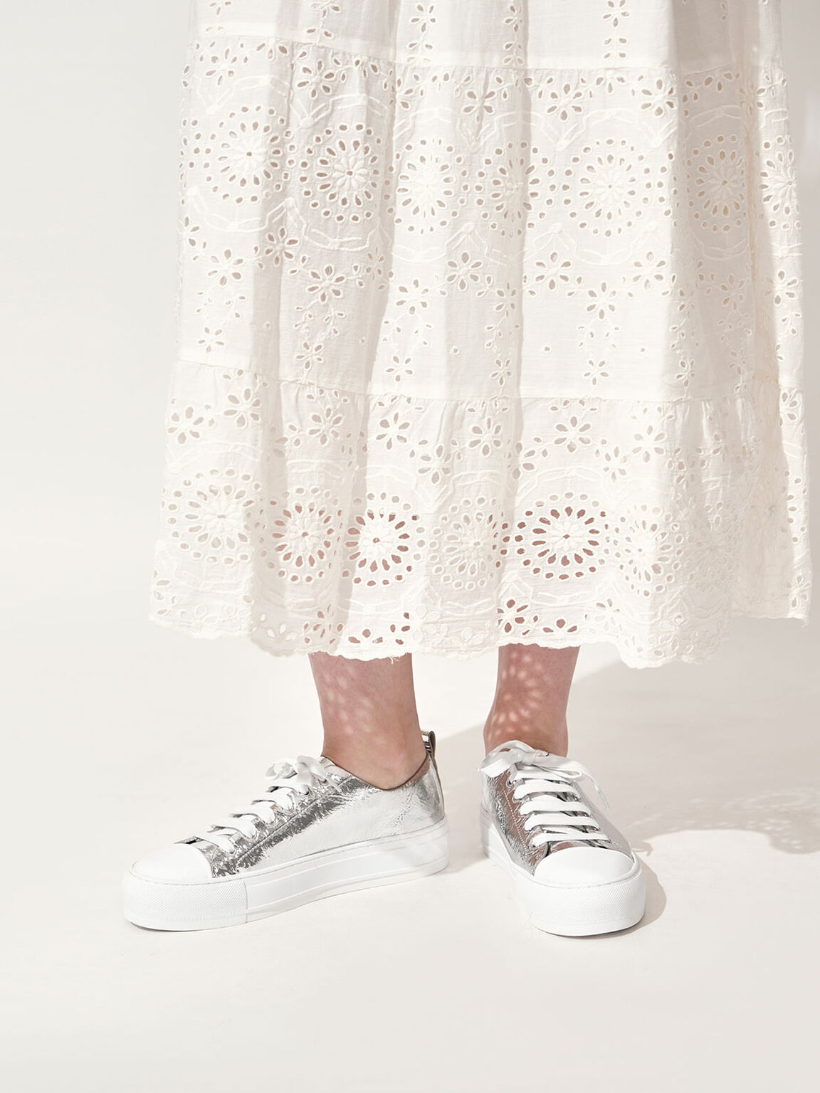 metallic platform sneakers