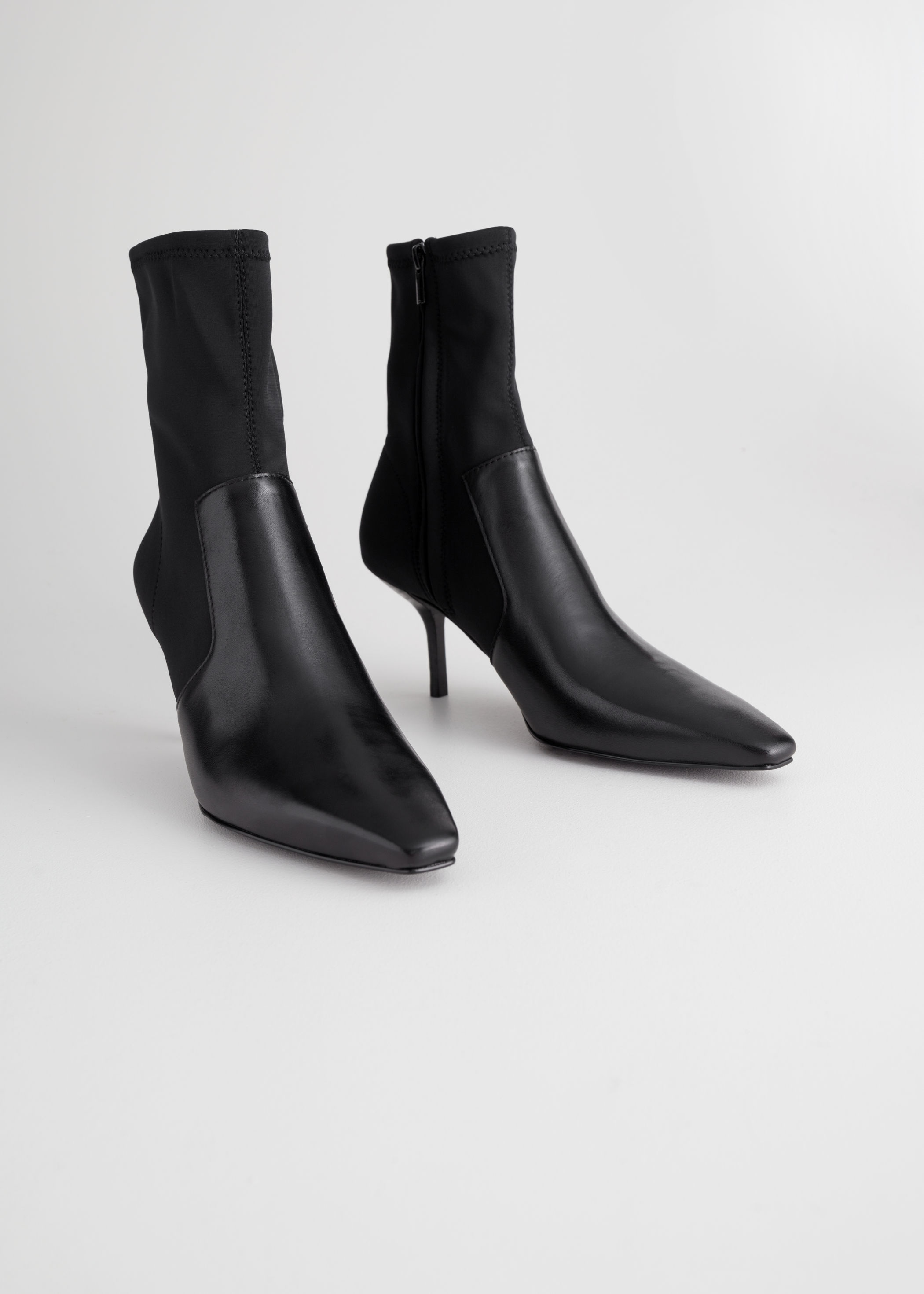 black stiletto sock boot