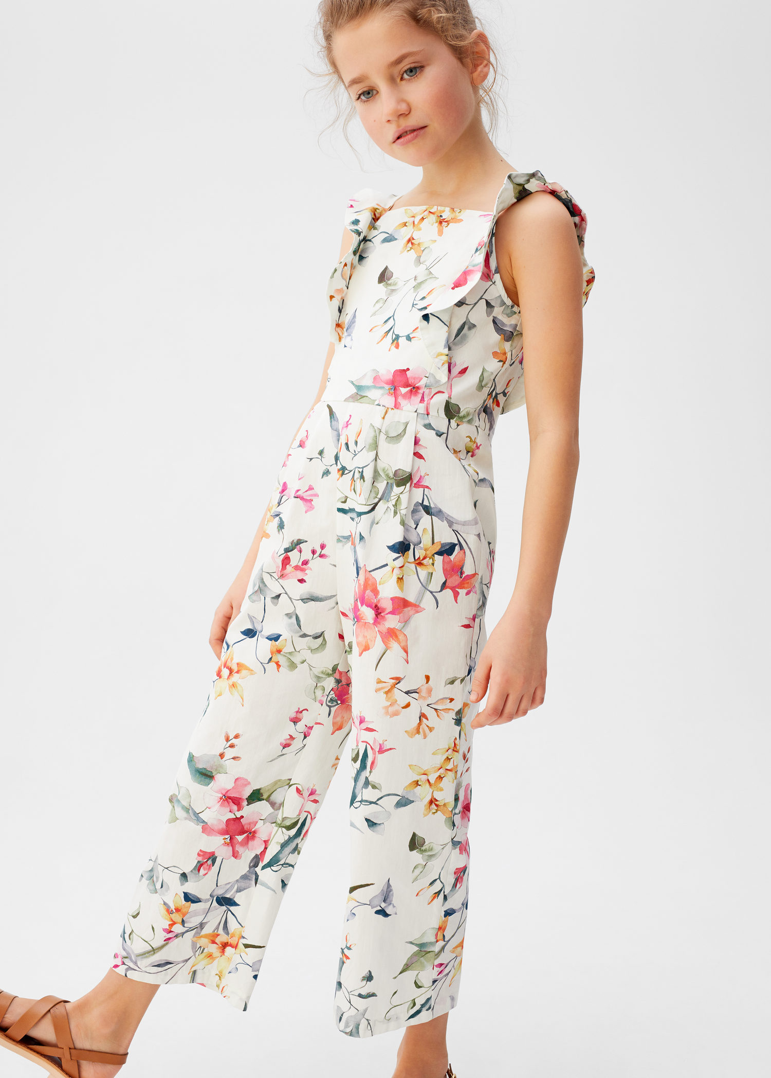 mango long printed jumpsuit