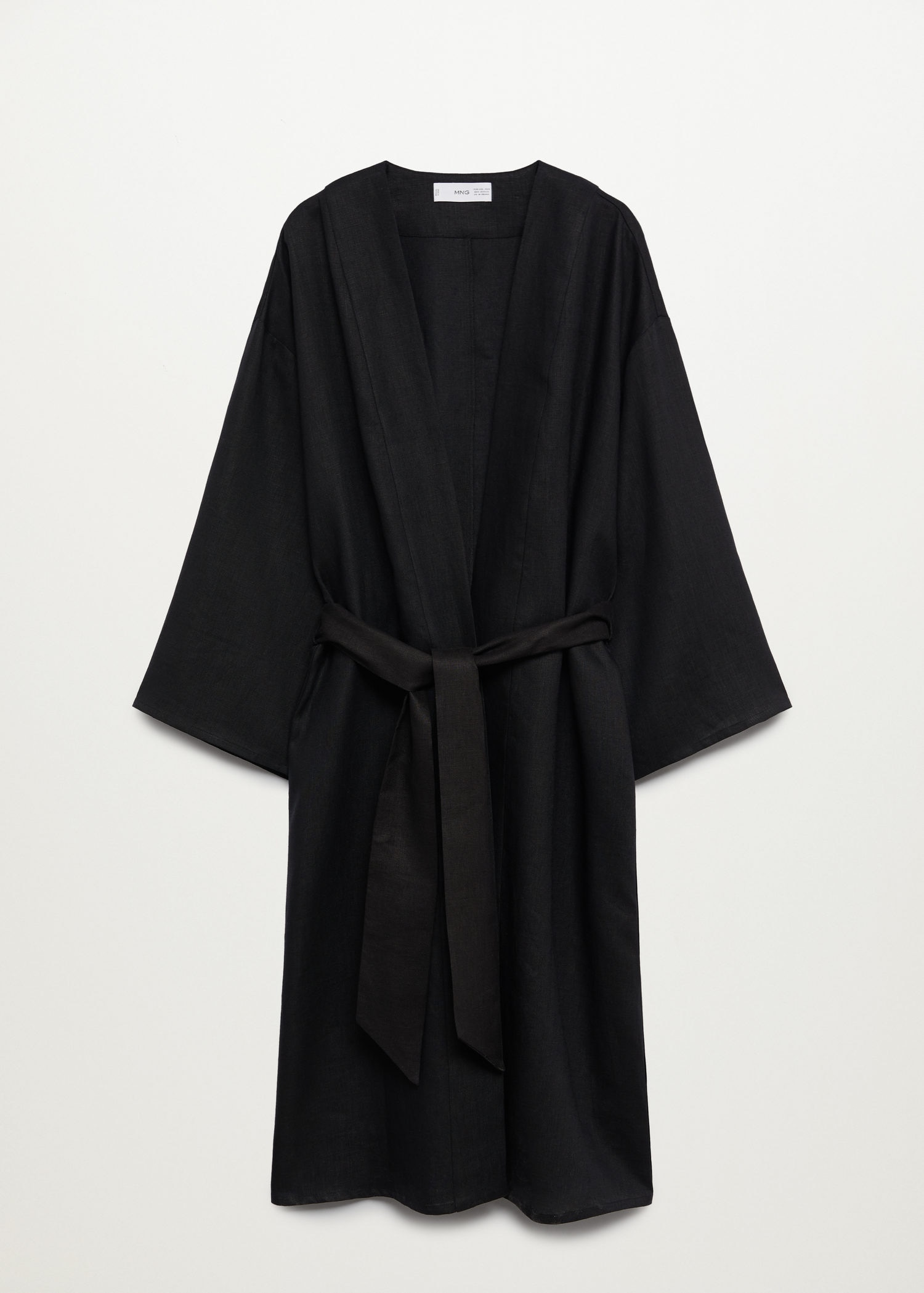 black linen kaftan