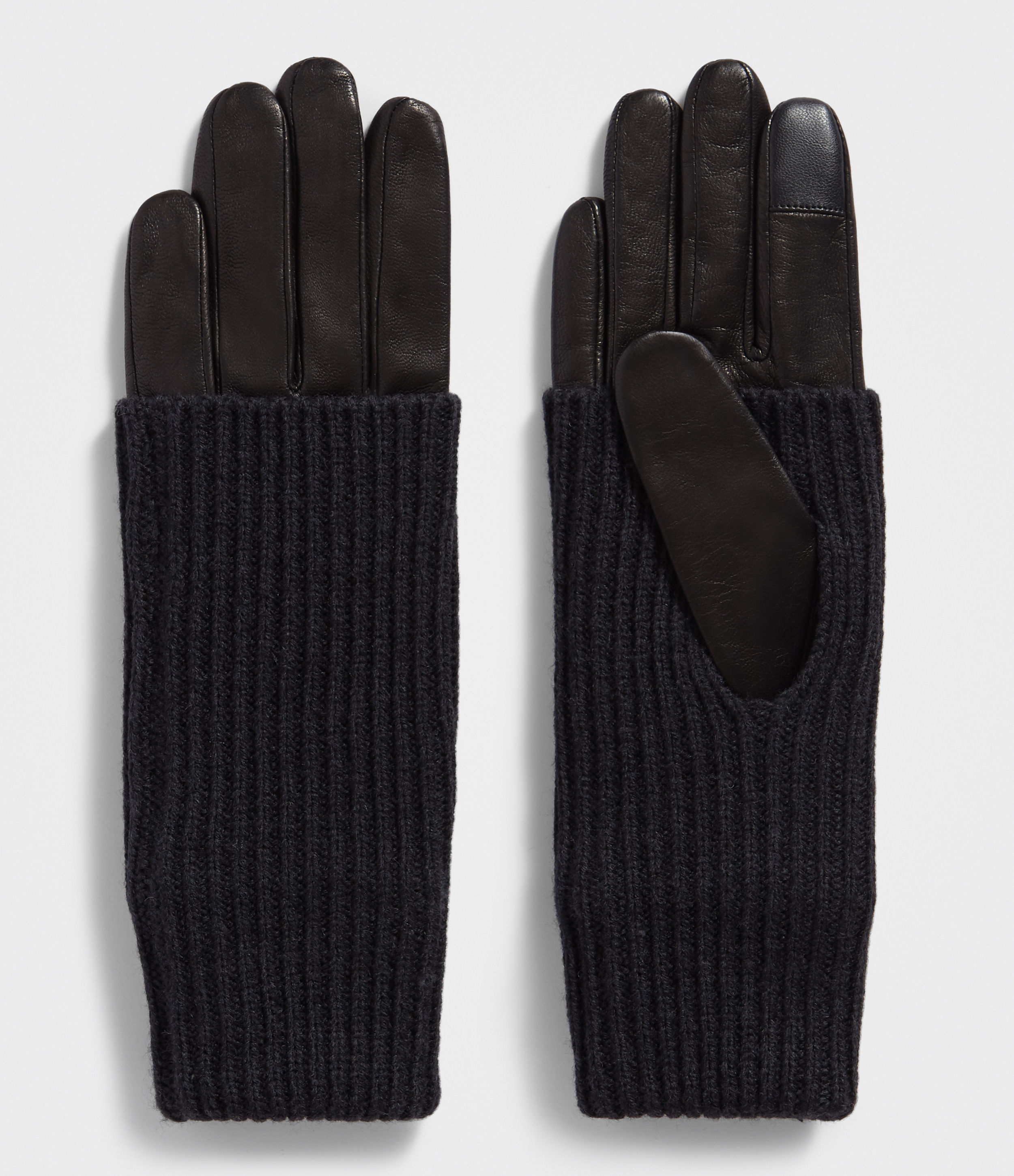 leather knit gloves