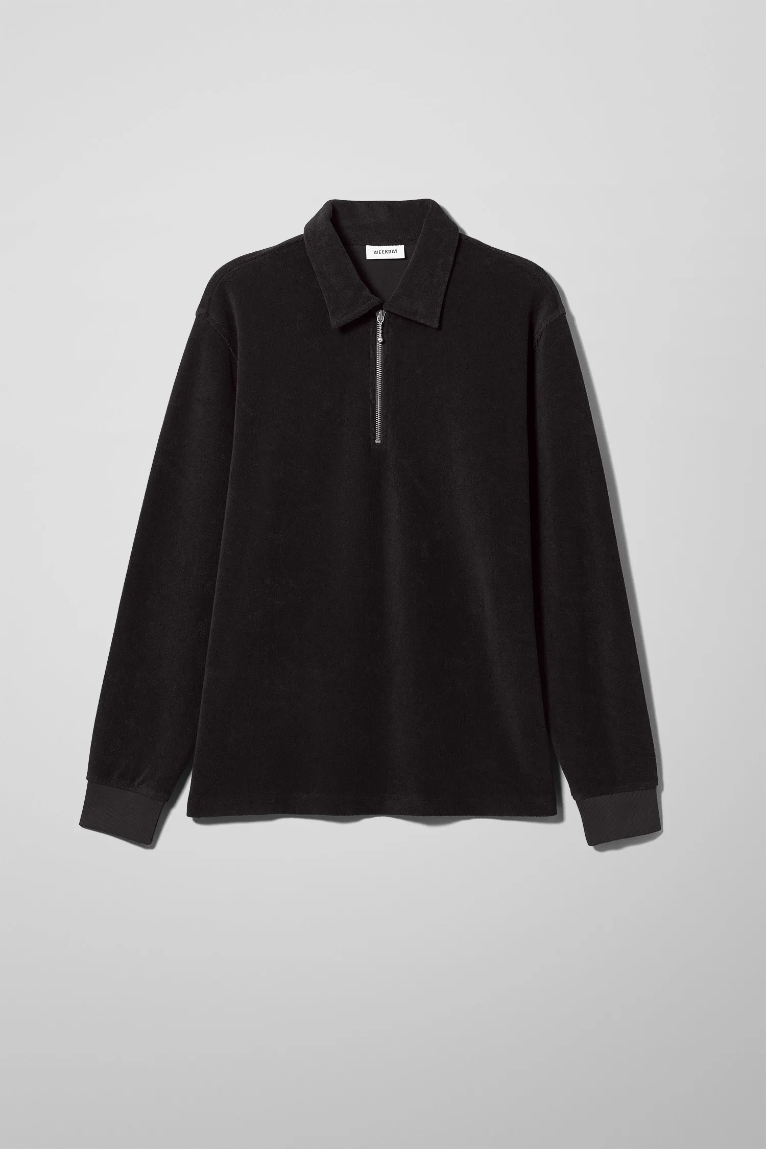 half zip collared sweatshirt