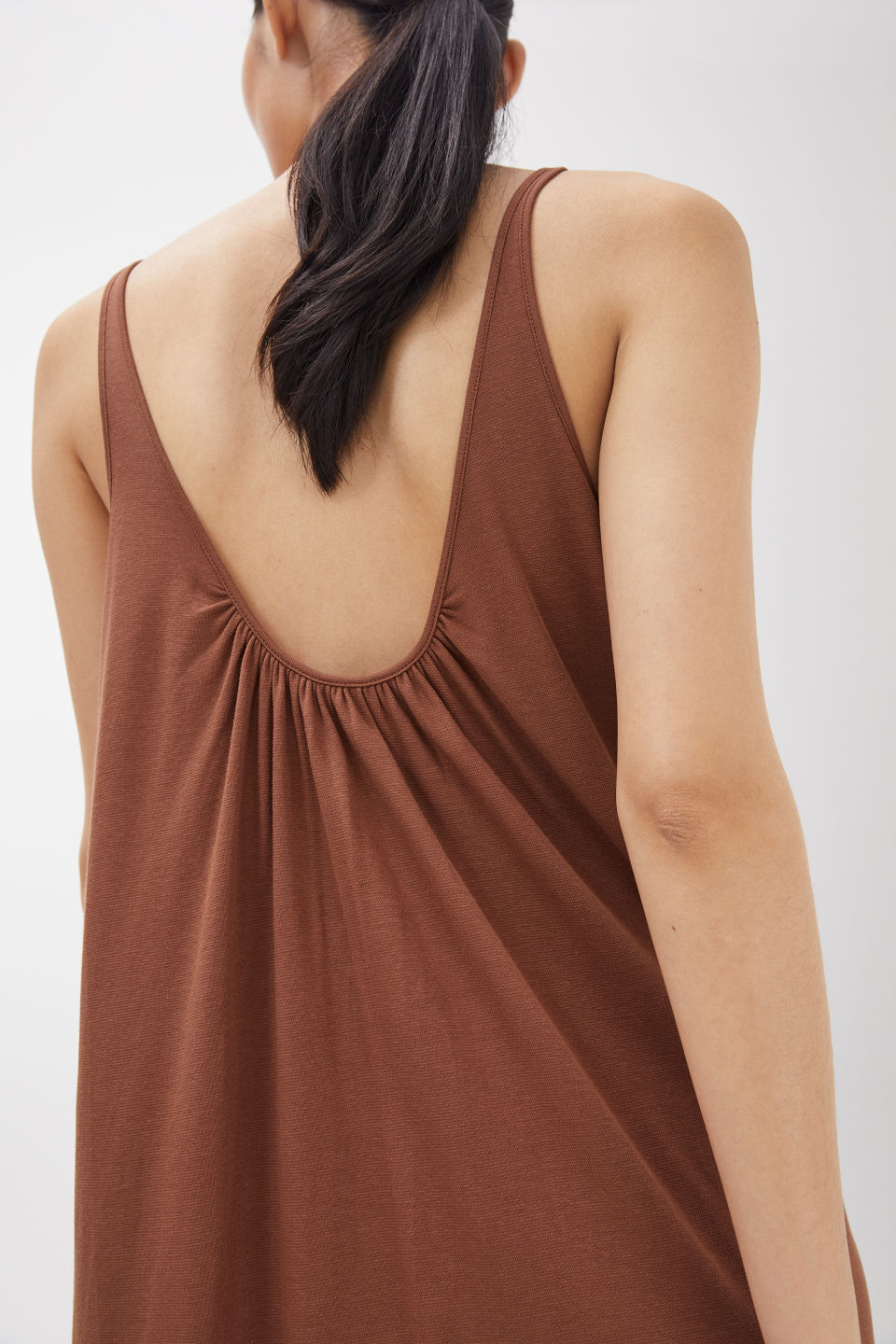 gathered jersey dress