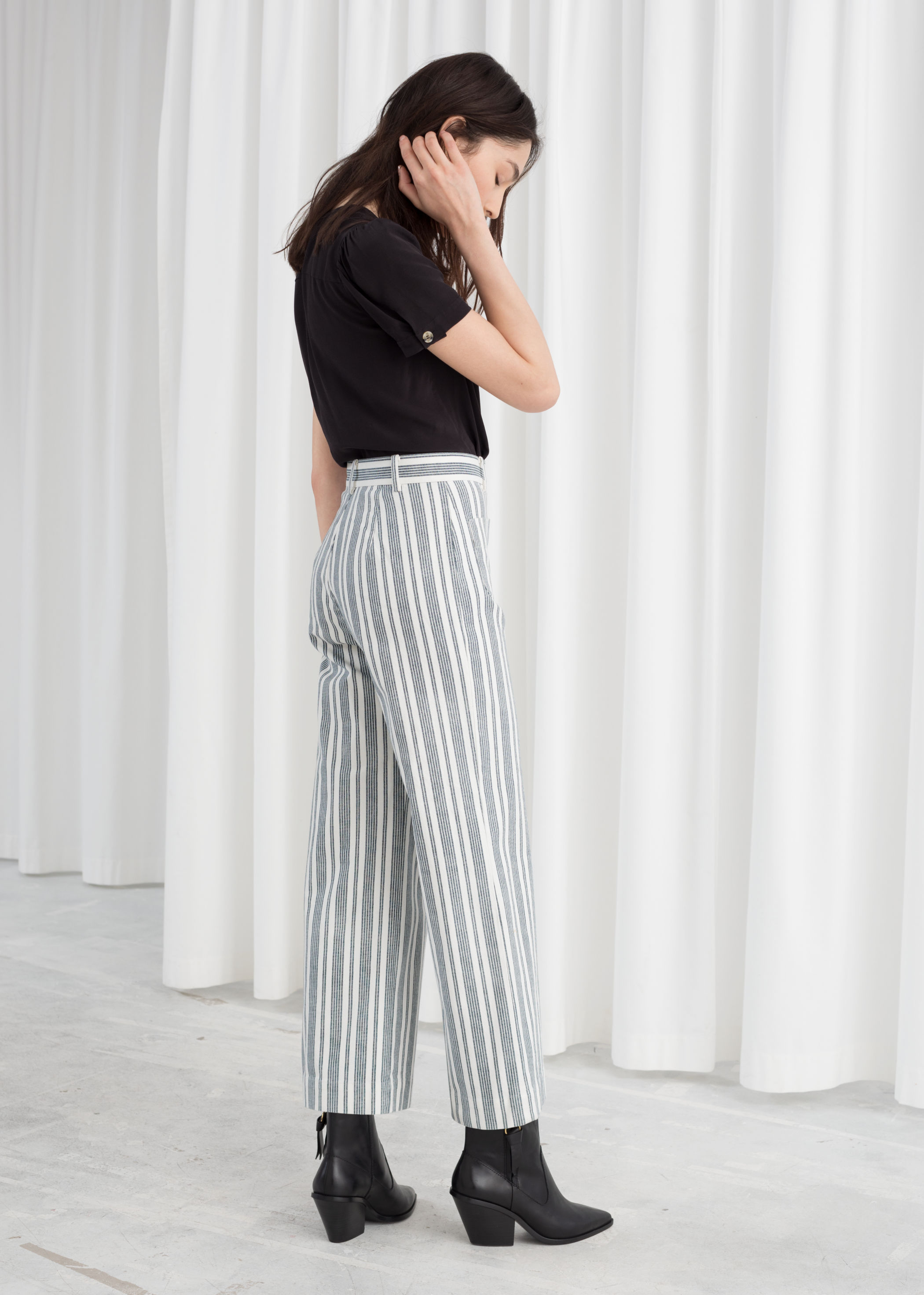 high waisted twill pants