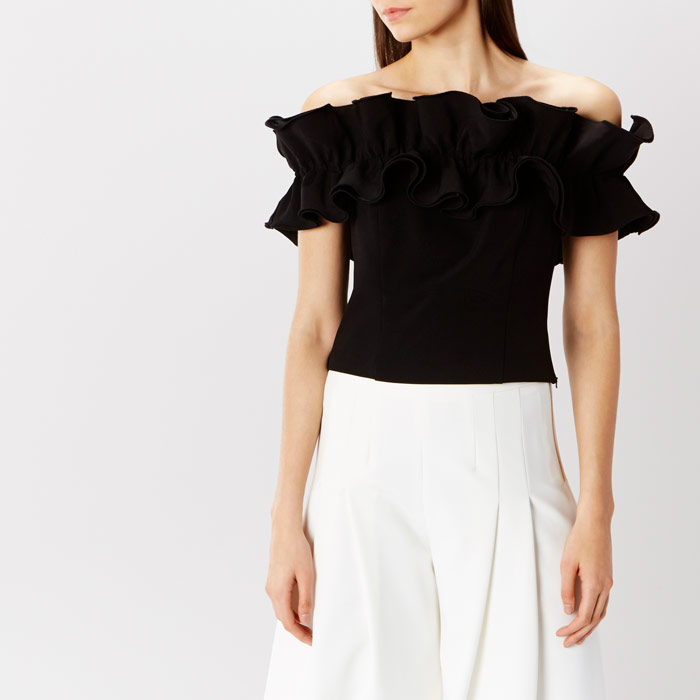 ruffle bardot top