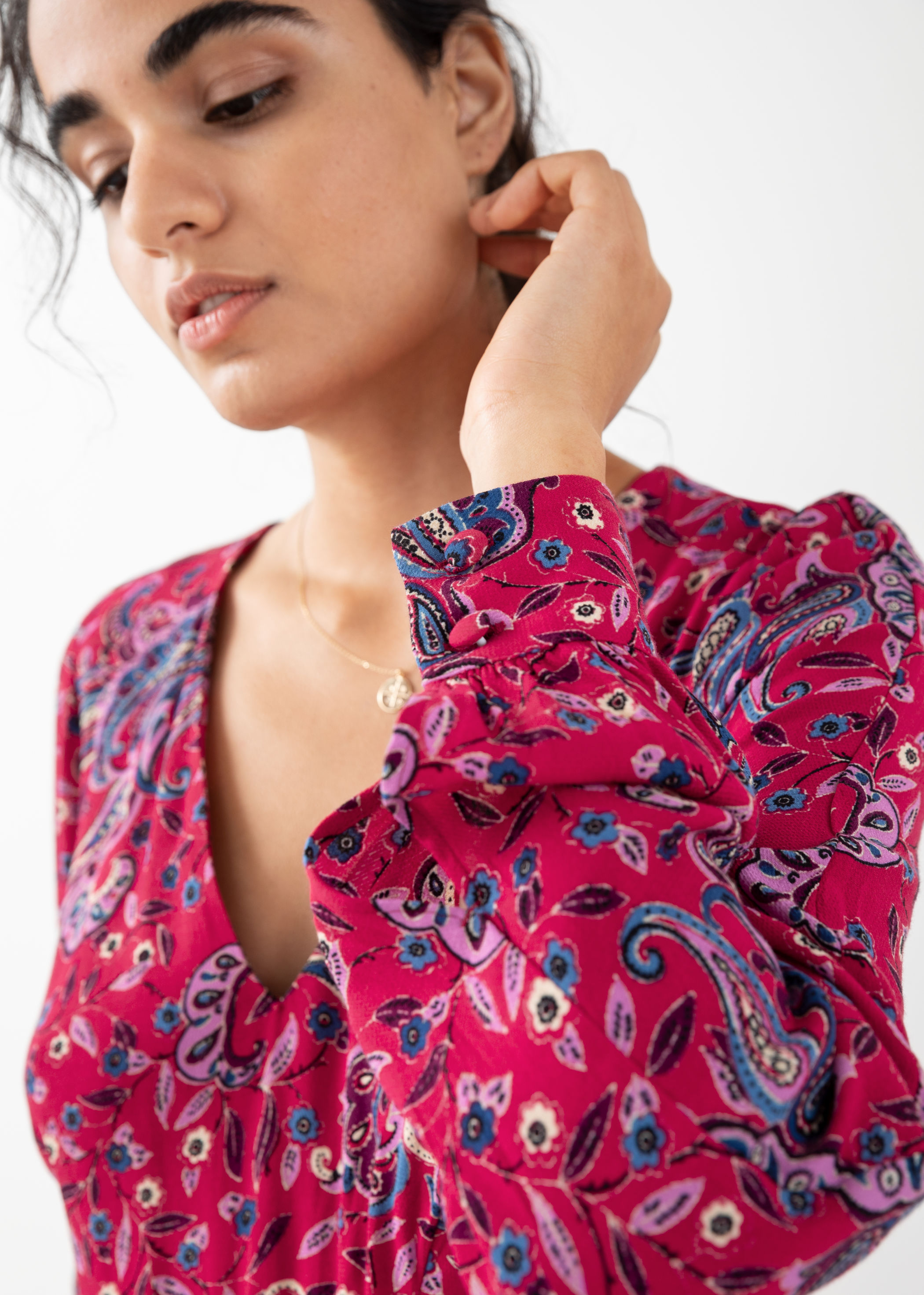 satin paisley dress