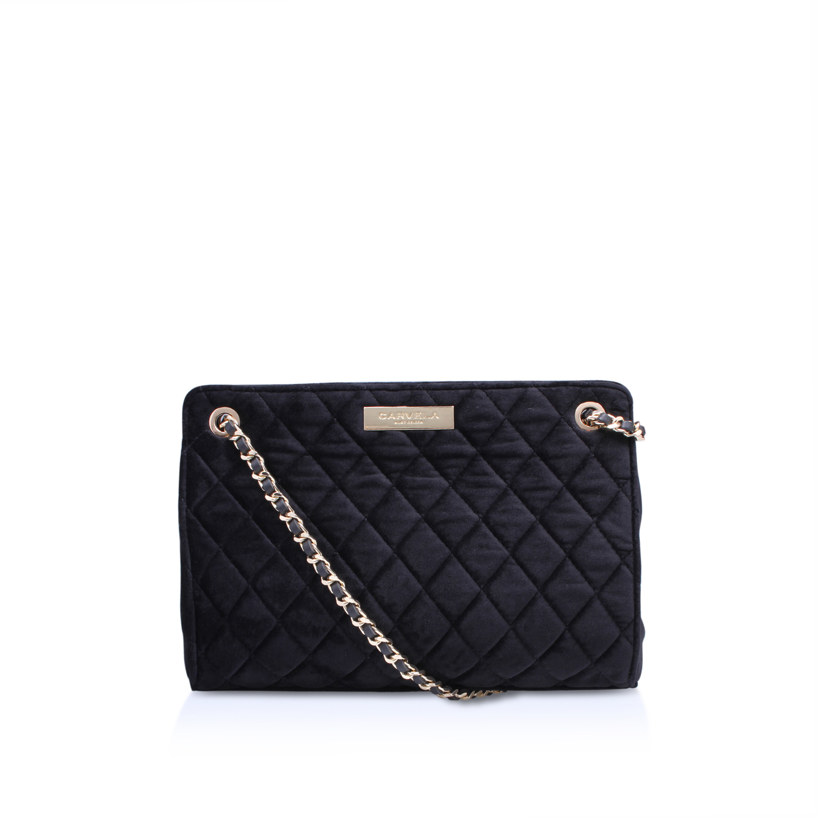 carvela black quilted bag