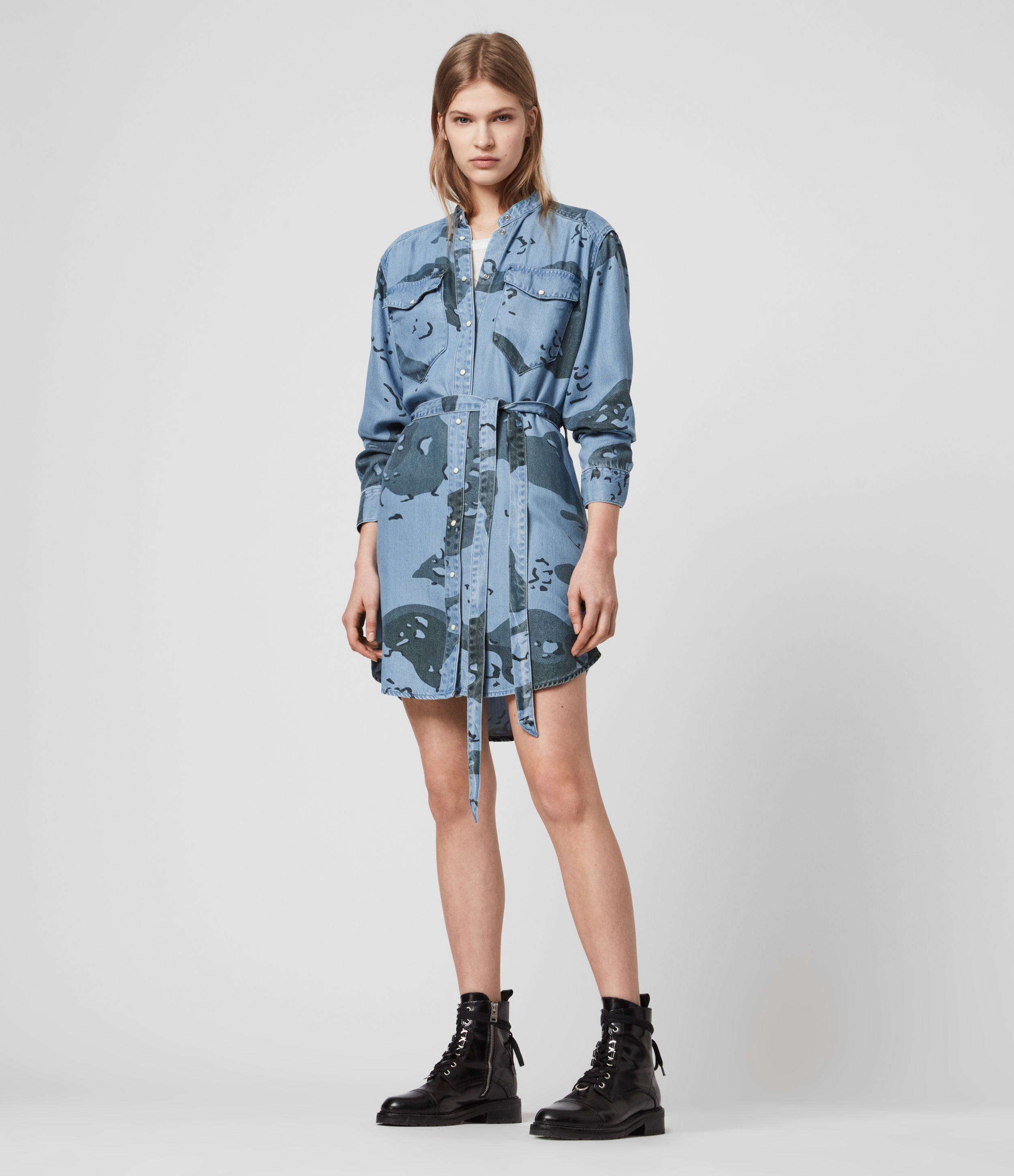 camouflage denim dress