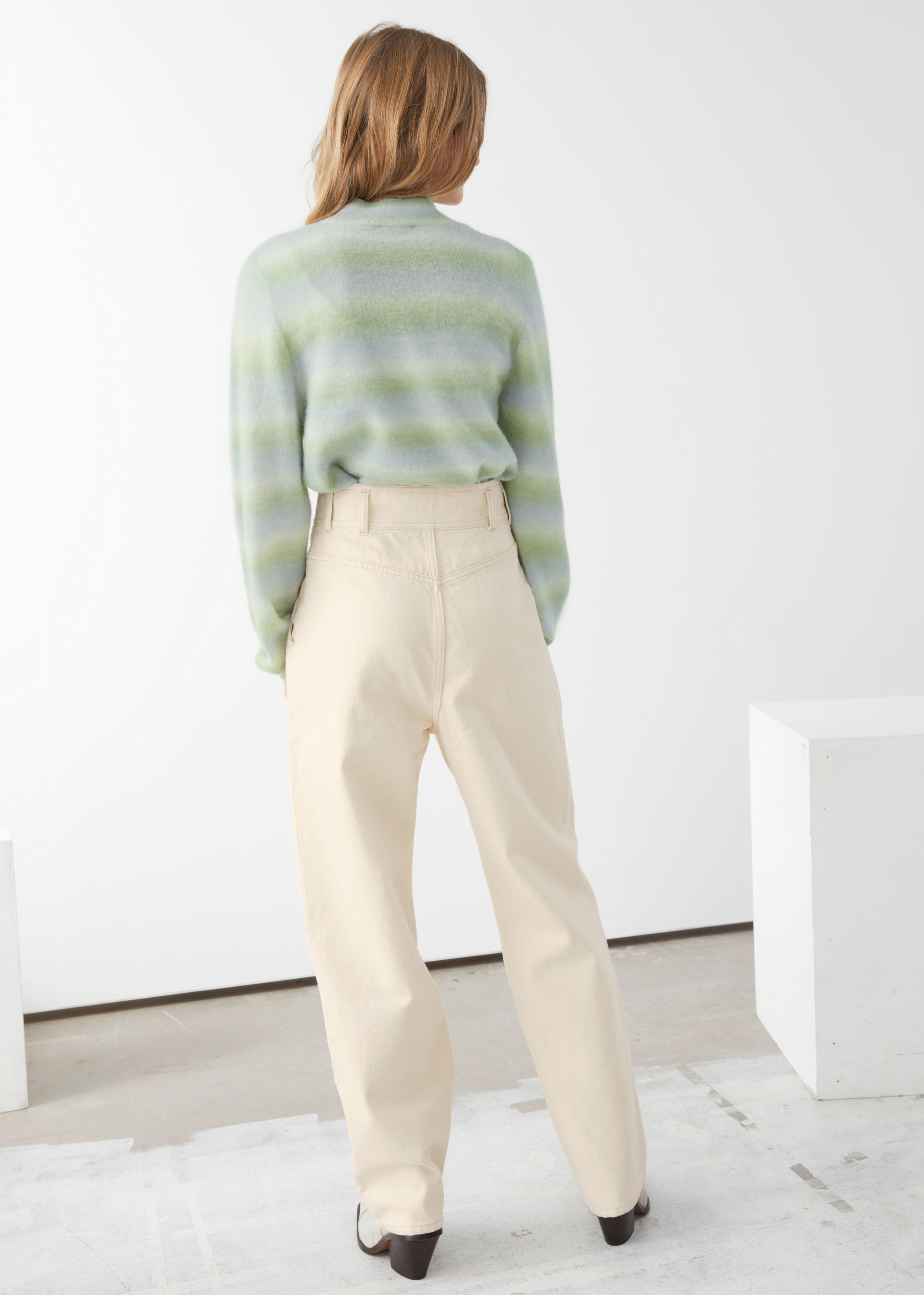 high rise pleated pants