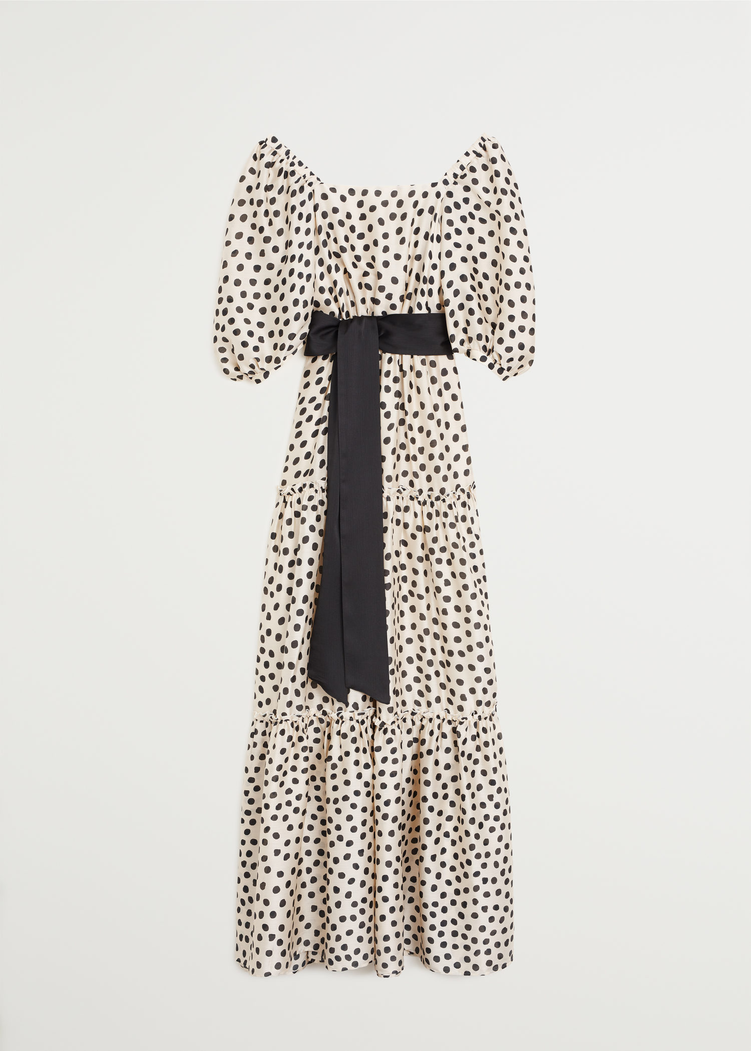 mango polka dot belt dress Cinosural International School