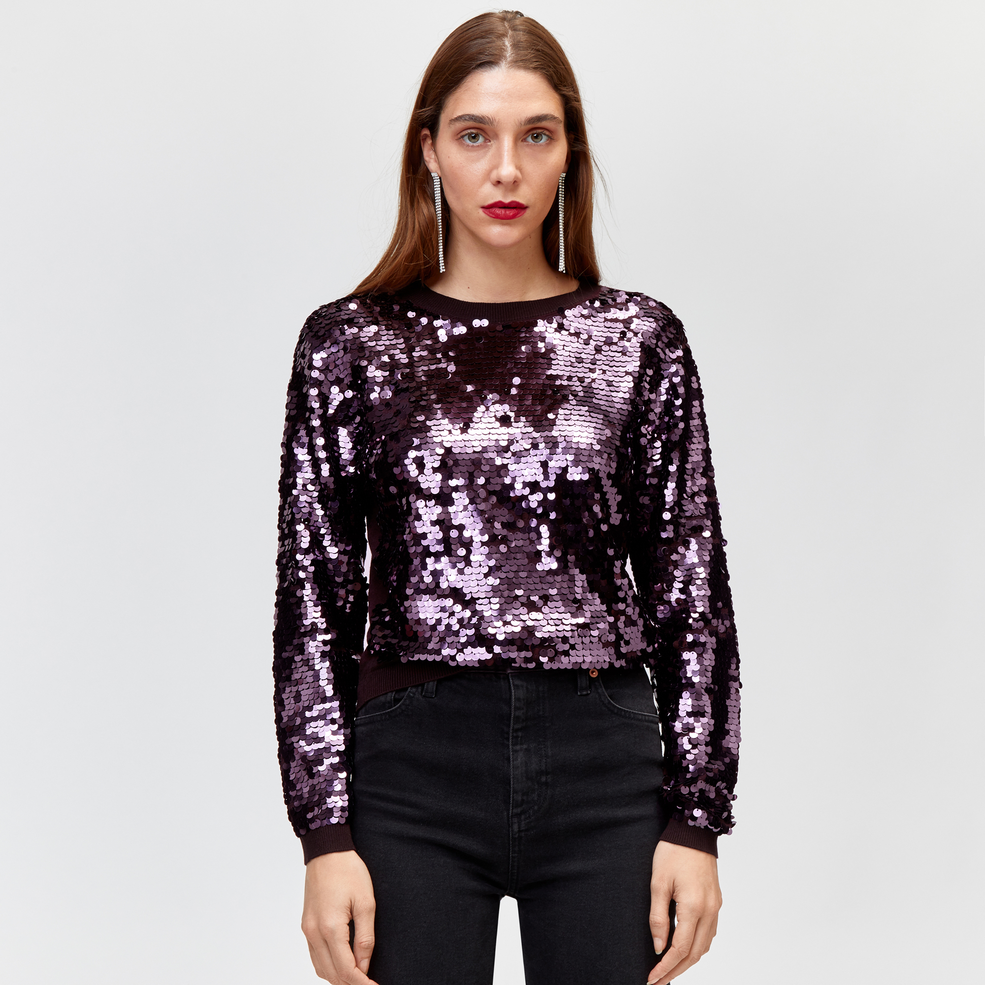 purple sequin jumper