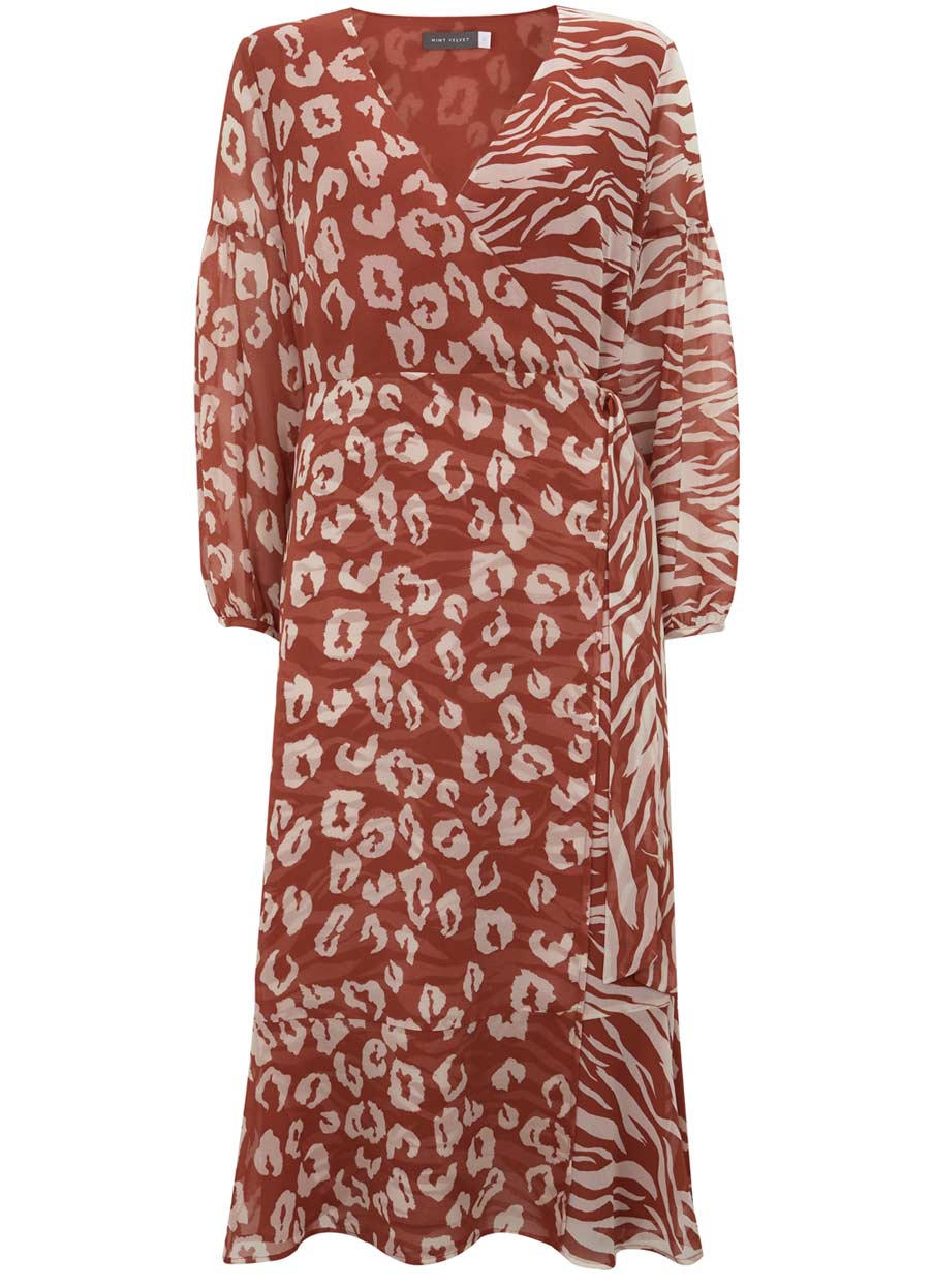 mint velvet red leopard print dress