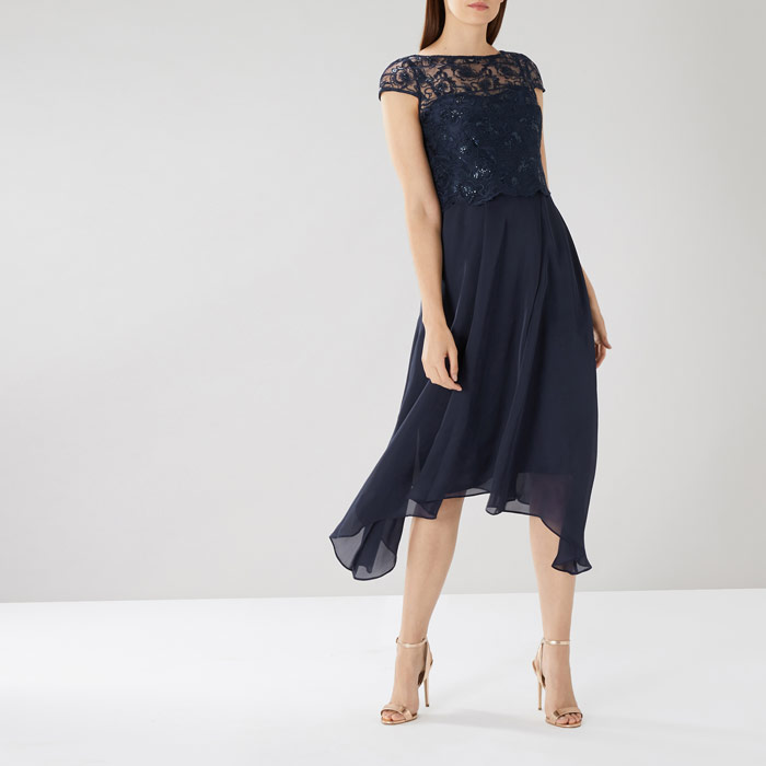 coast jade lace midi dress