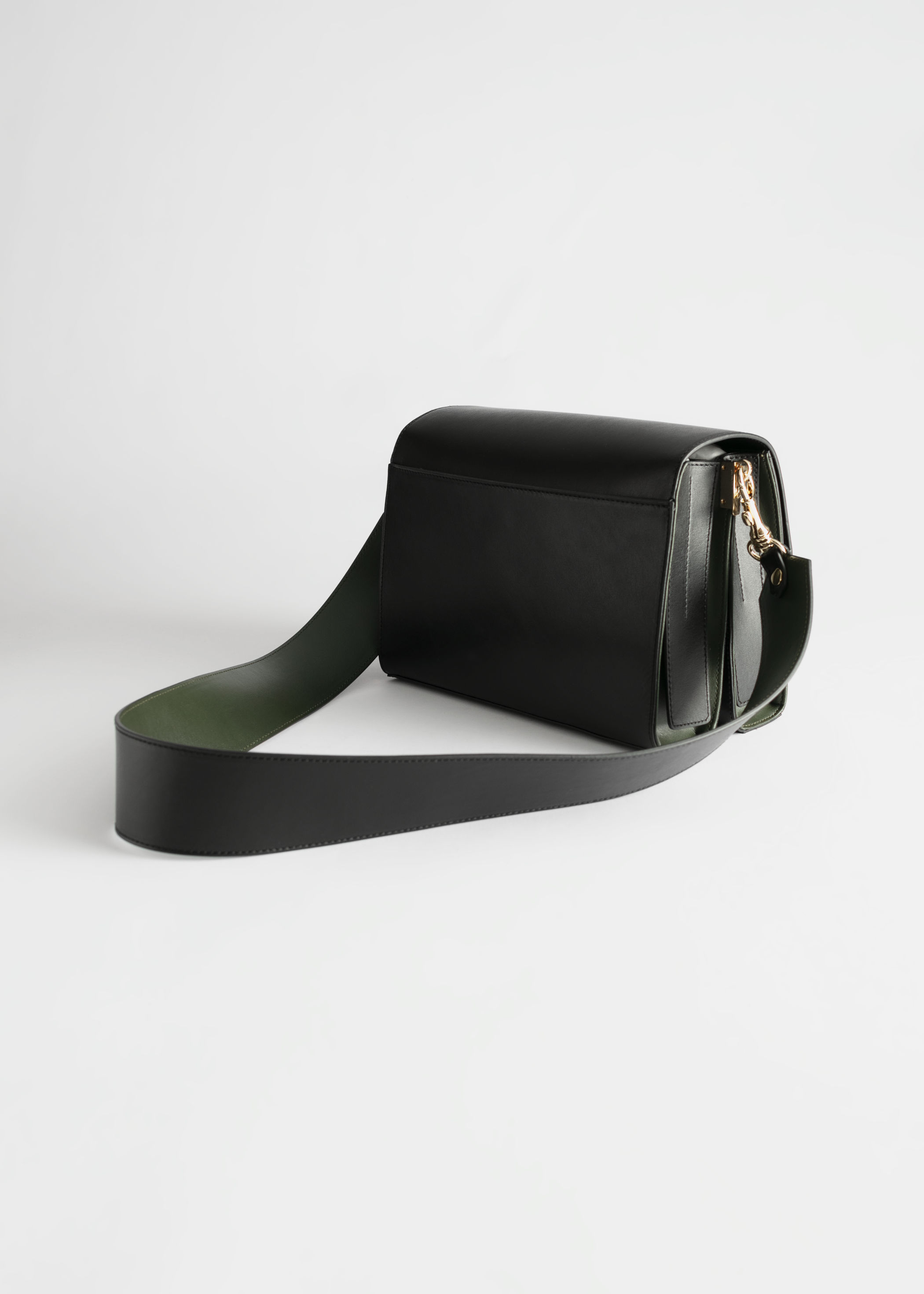 black leather crossbody bag