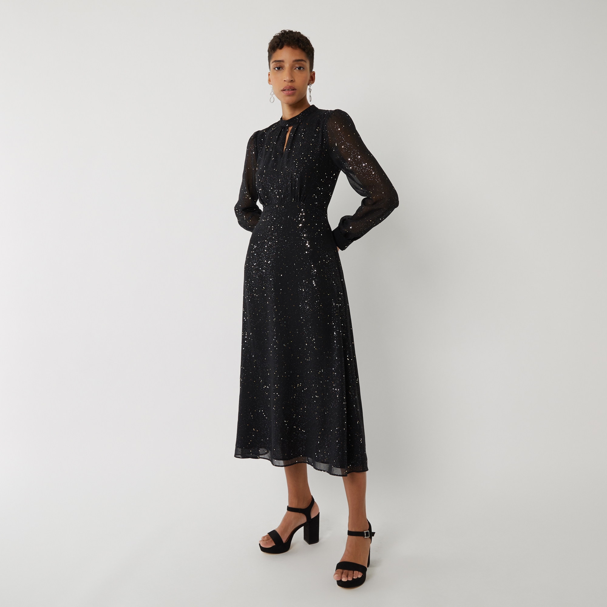 Glitter Midi Skater Dress | Endource