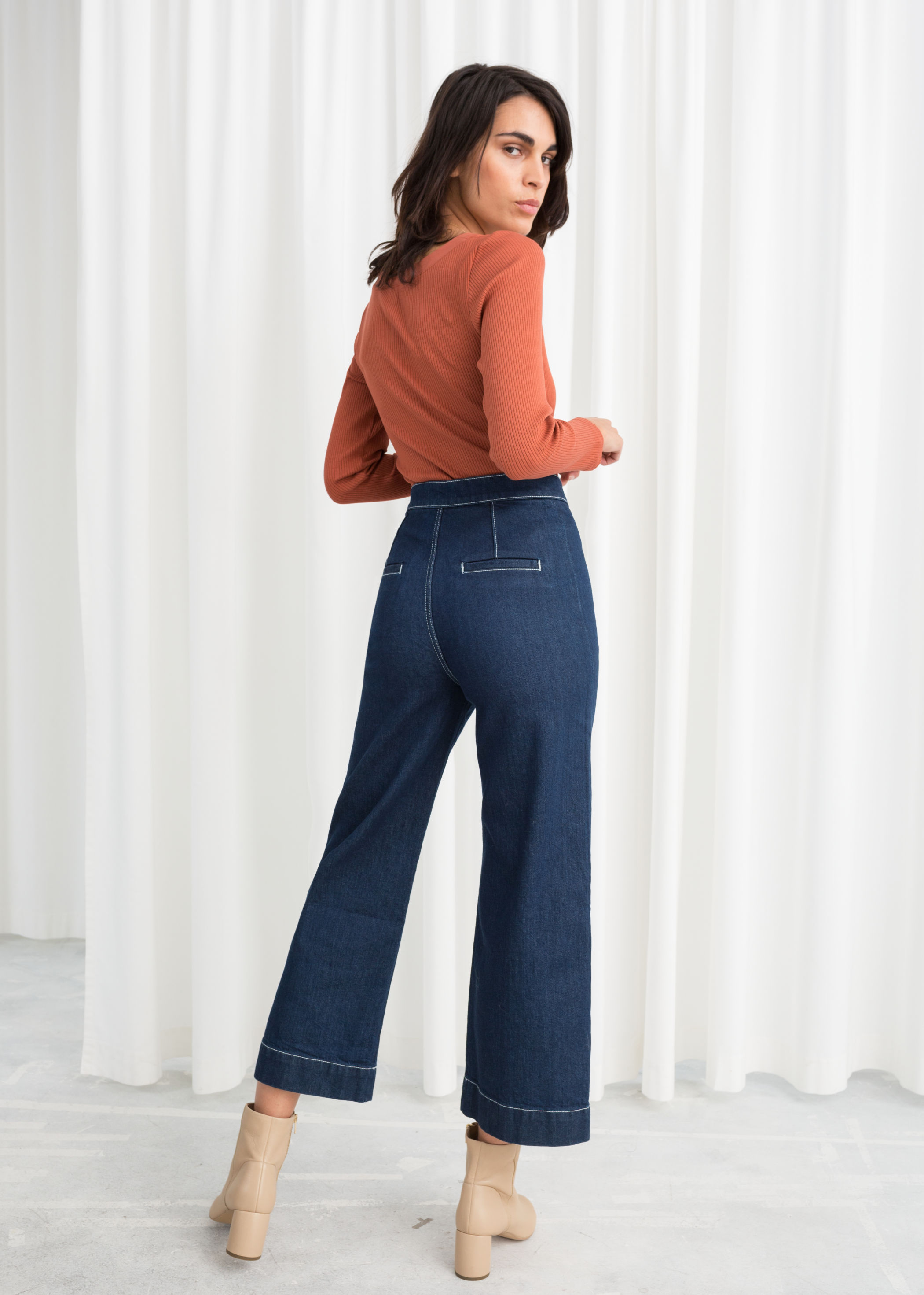 high waist flared jeans