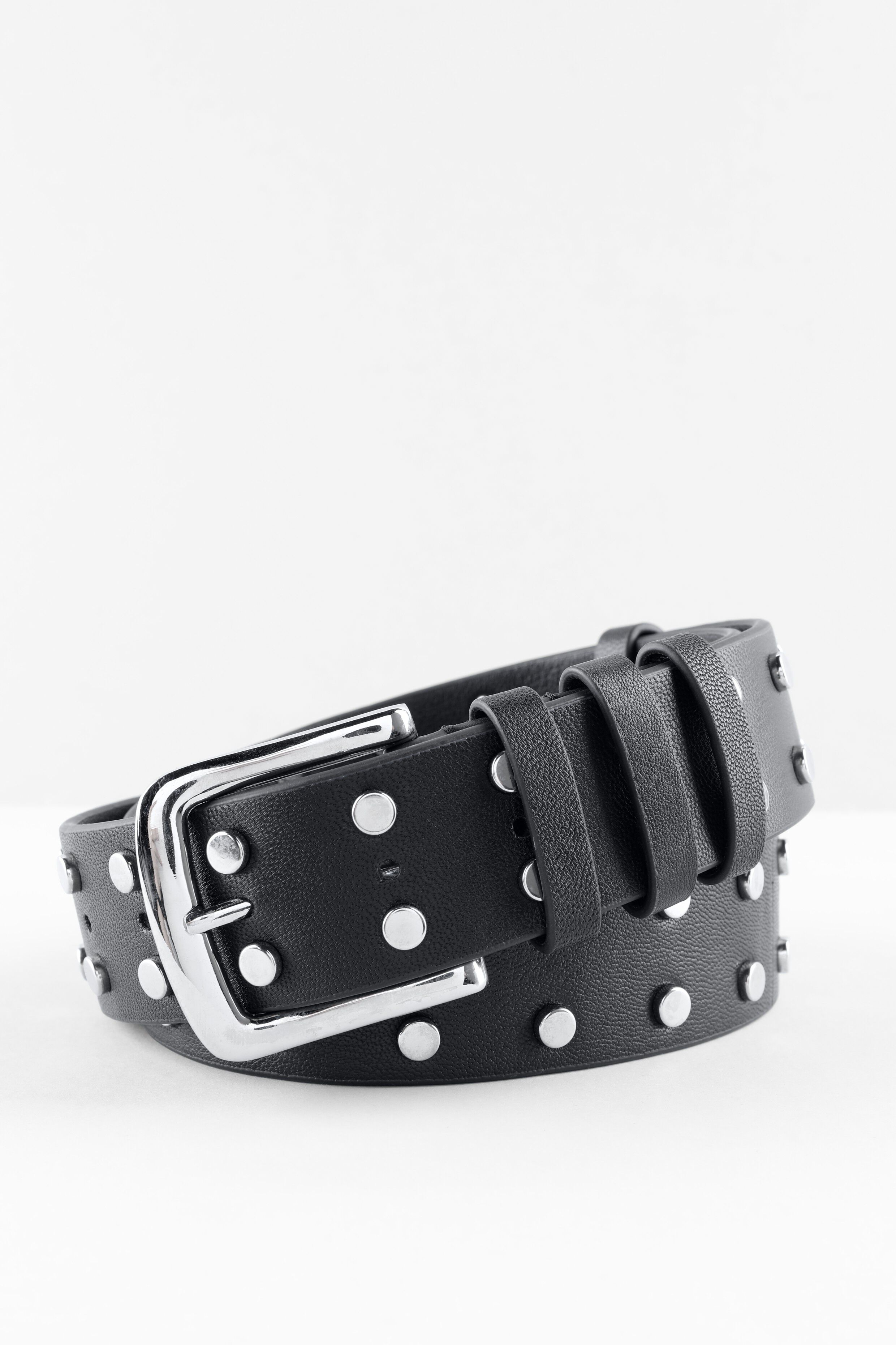 white studded belt