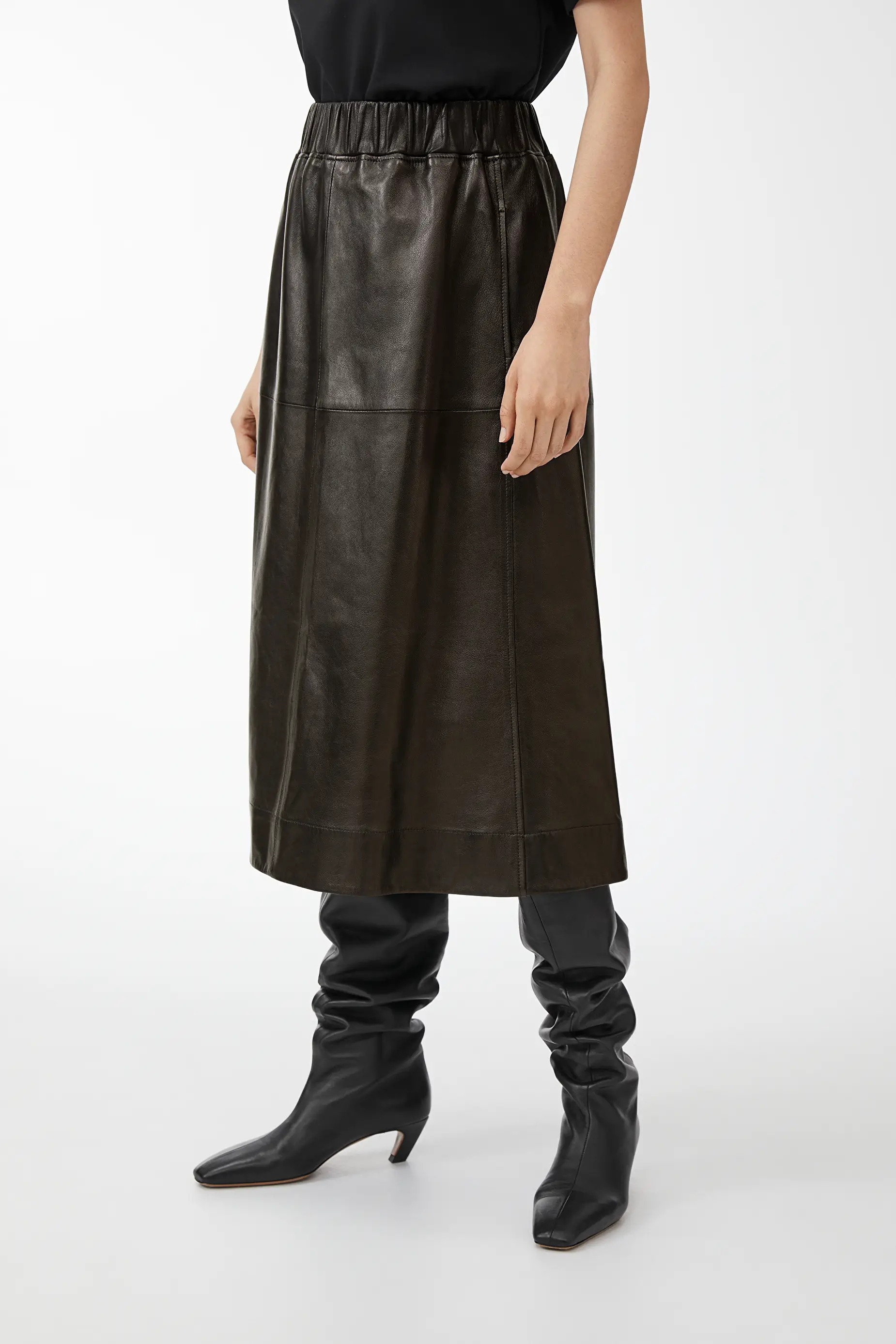 leather skirt a line