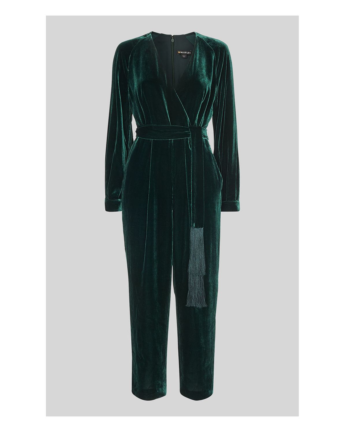 thea wrap velvet jumpsuit