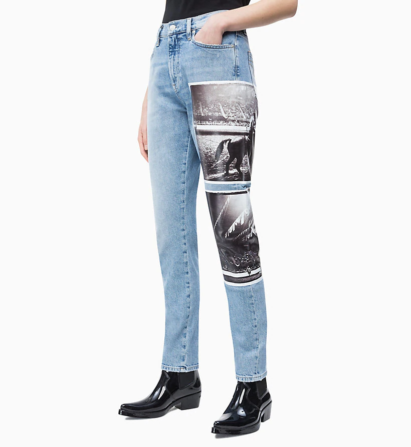 calvin klein high rise straight jeans