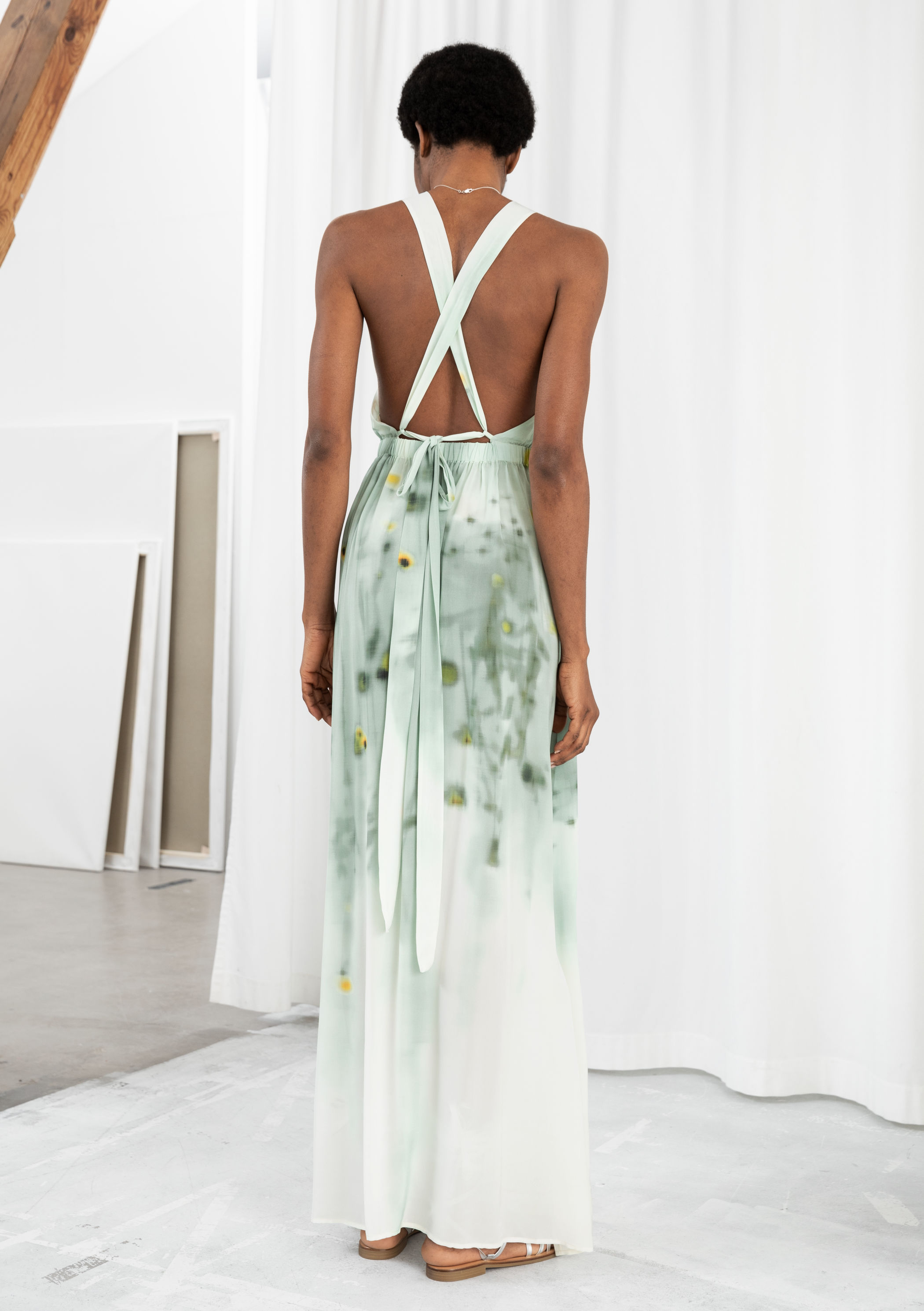 semi sheer maxi dress