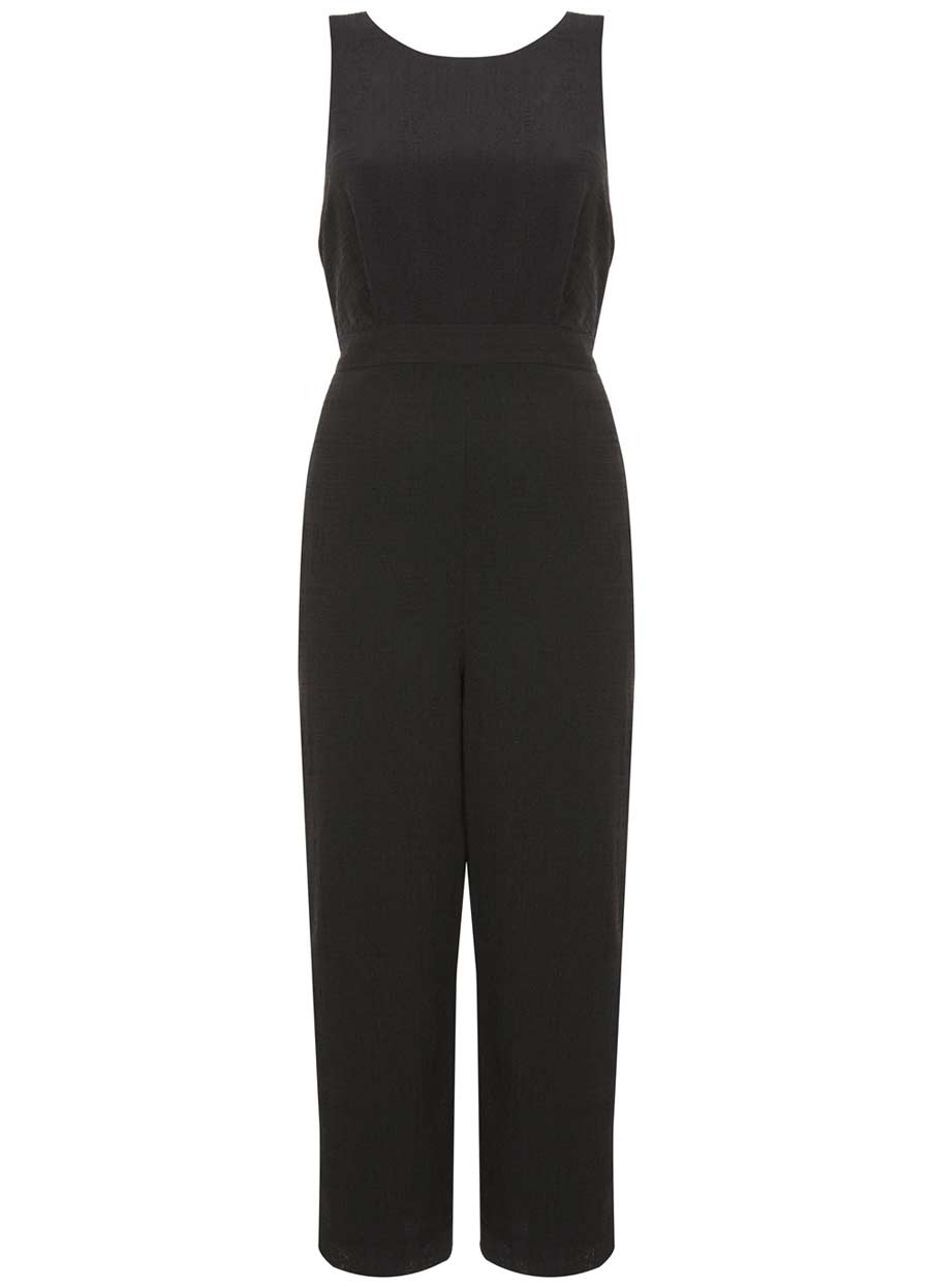 mint velvet black tie back jumpsuit